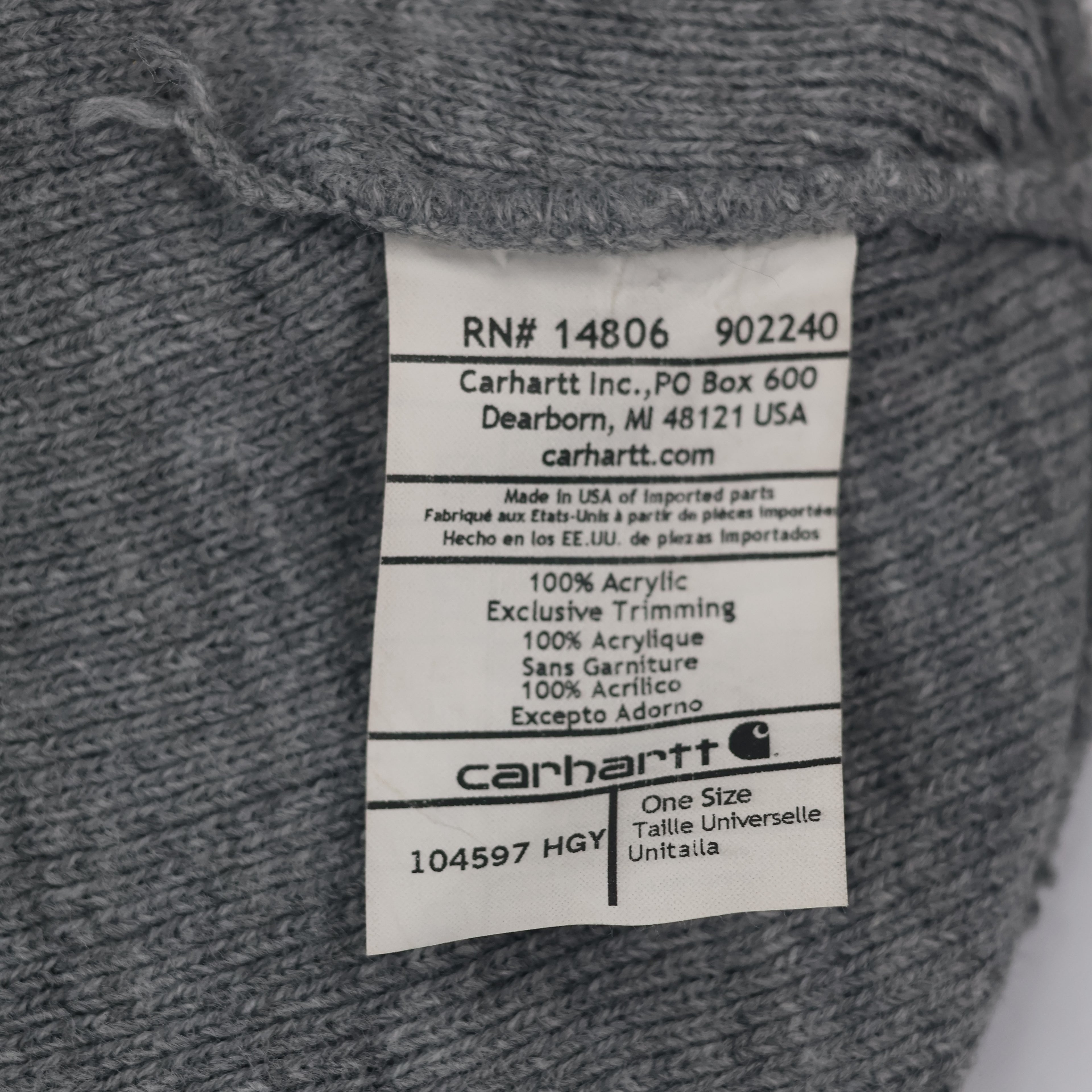 Carhartt Adult Unisex Heather Grey Knit Thrifted Beanie - Wescott Corporate Edition