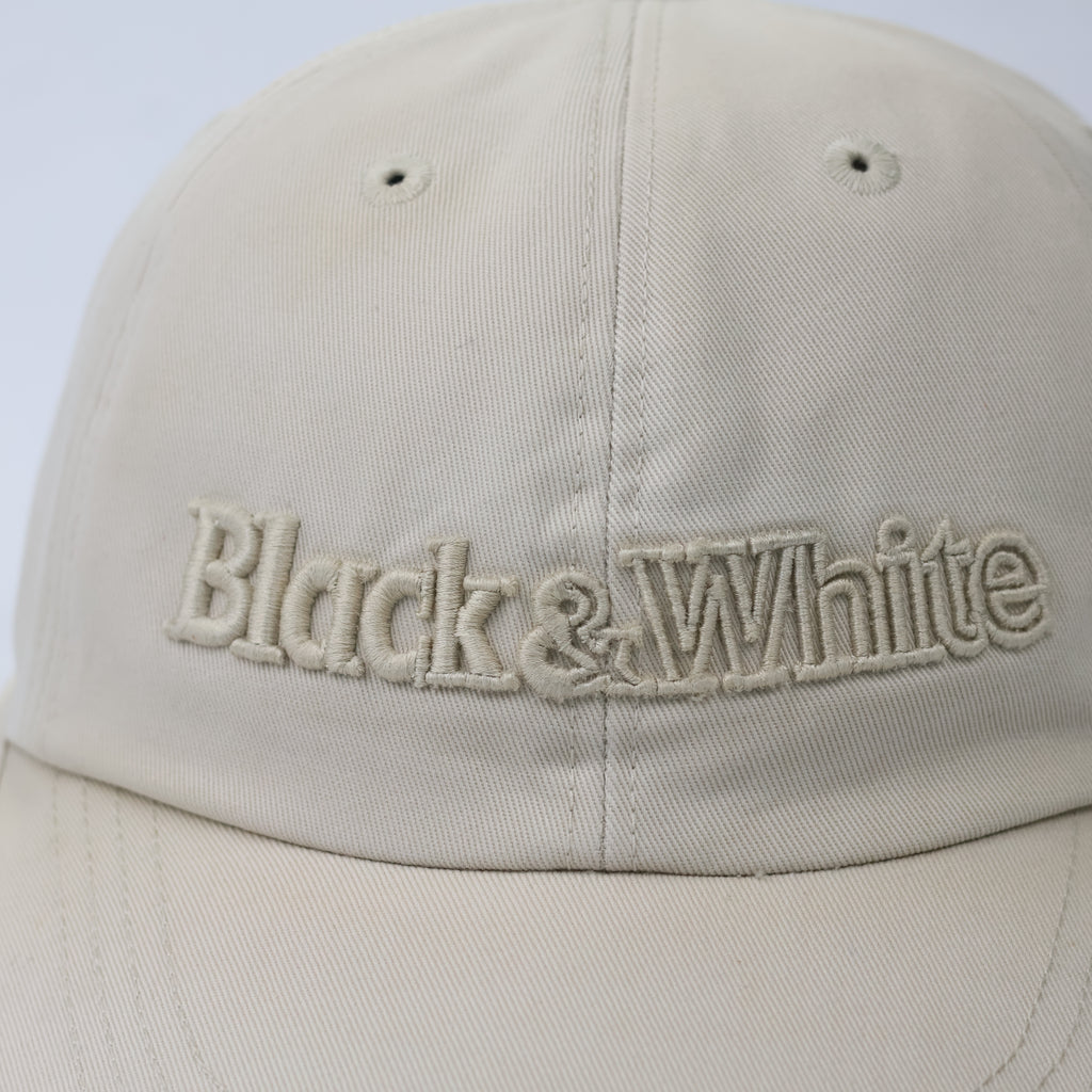 Vintage Black & White Sport Beige Golf Thrifted Cap - Embroidered Terrier Logo