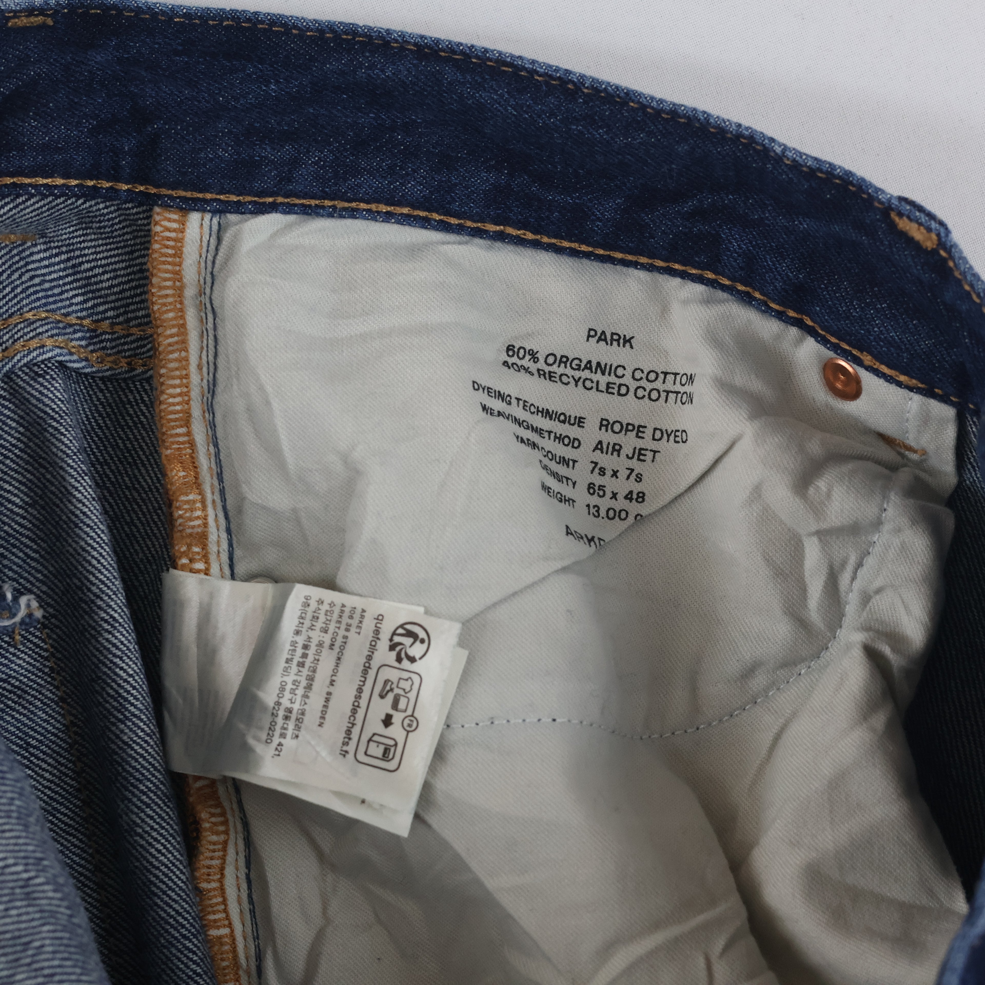 Thrifted Arket Park Men's Deep Indigo Blue Jeans 34 Waist/ J1048