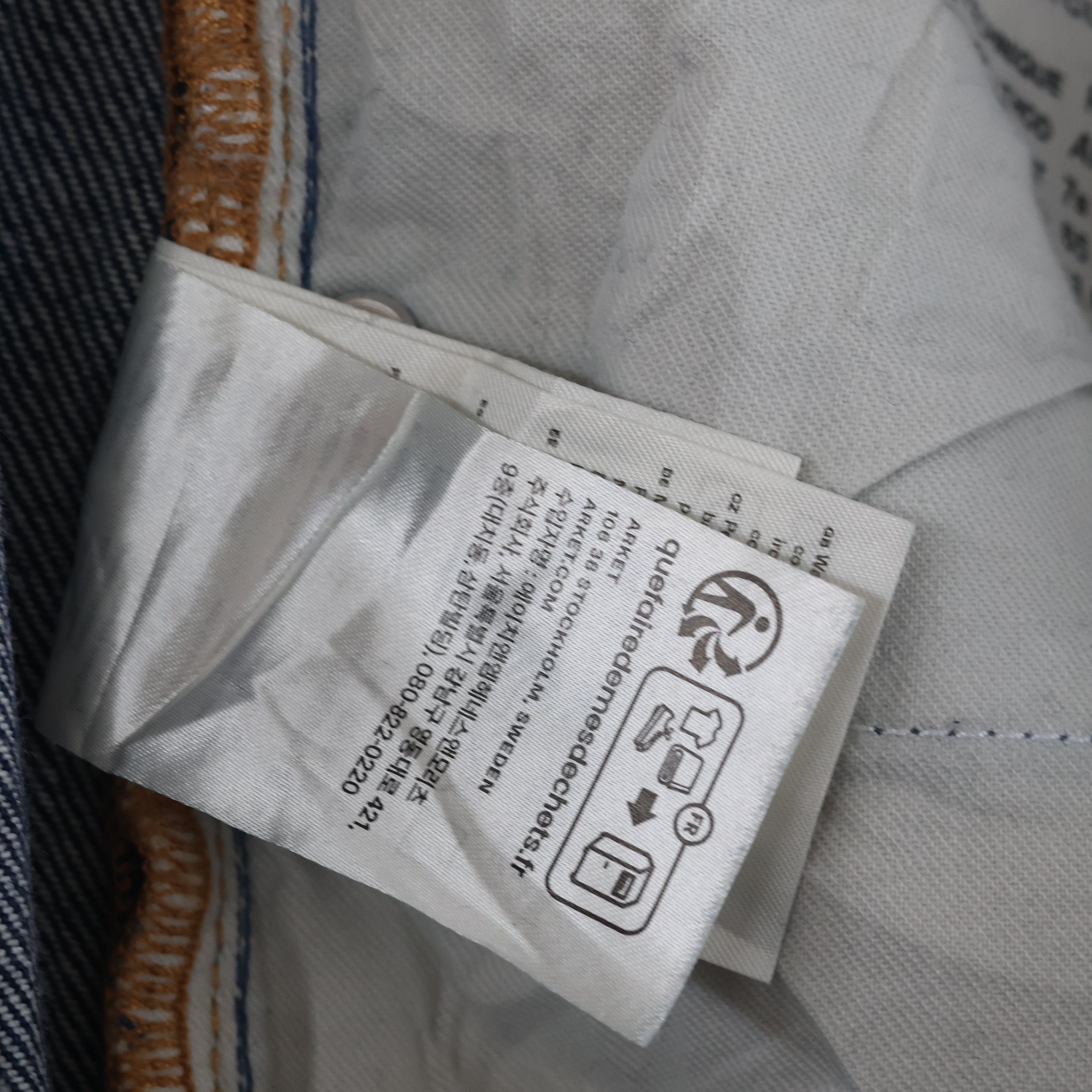 Thrifted Arket Park Men's Deep Indigo Blue Jeans 34 Waist/ J1048