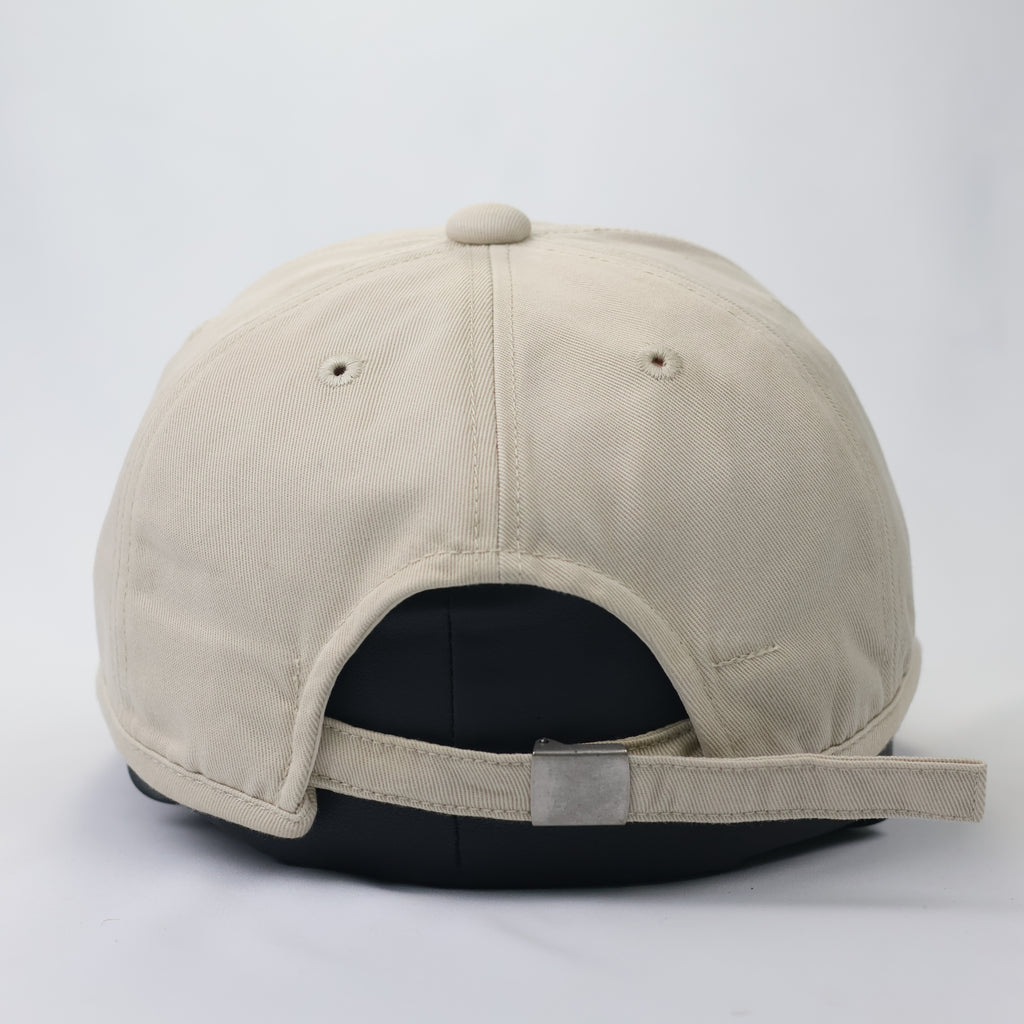 Vintage Black & White Sport Beige Golf Thrifted Cap - Embroidered Terrier Logo