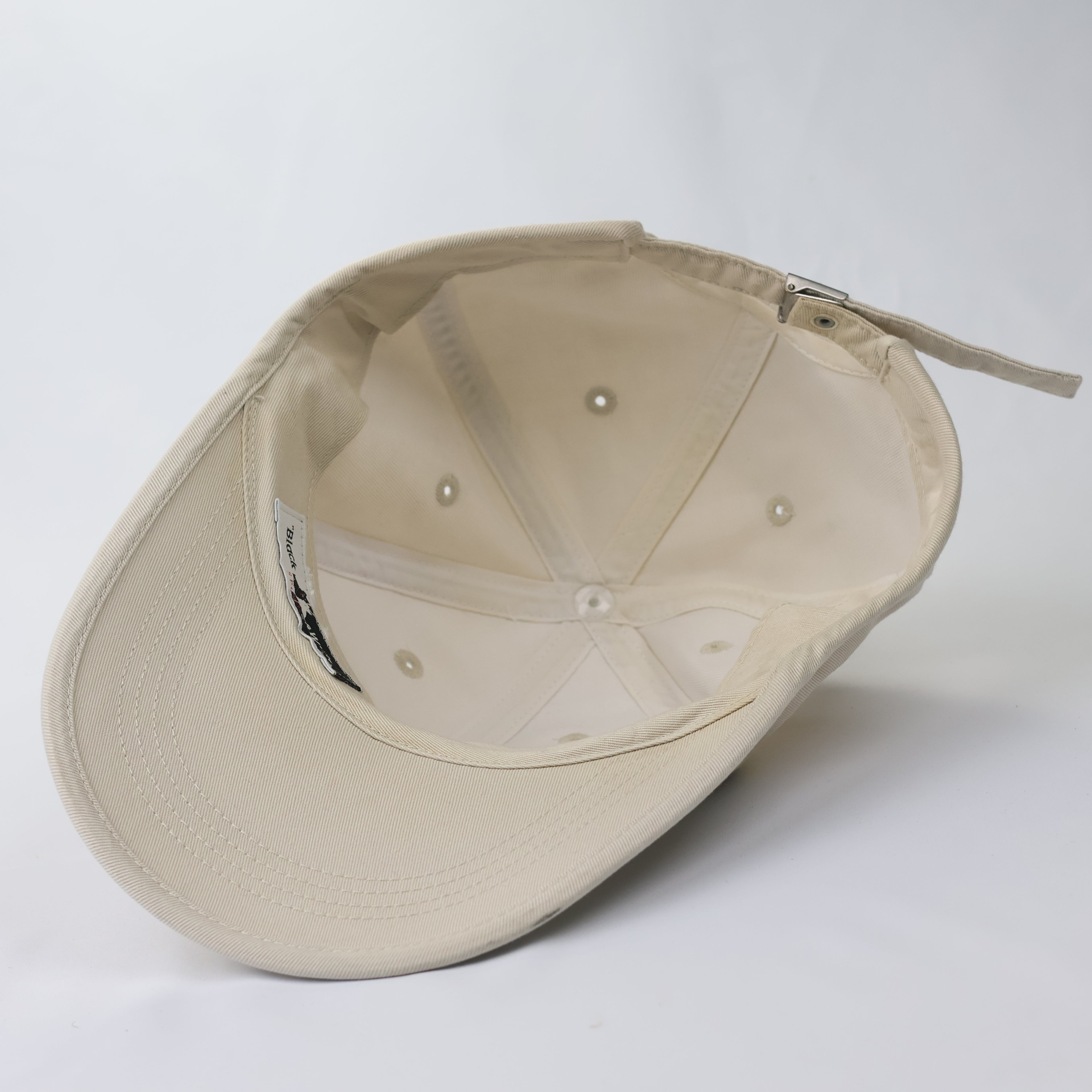 Vintage Black & White Sport Beige Golf Thrifted Cap - Embroidered Terrier Logo