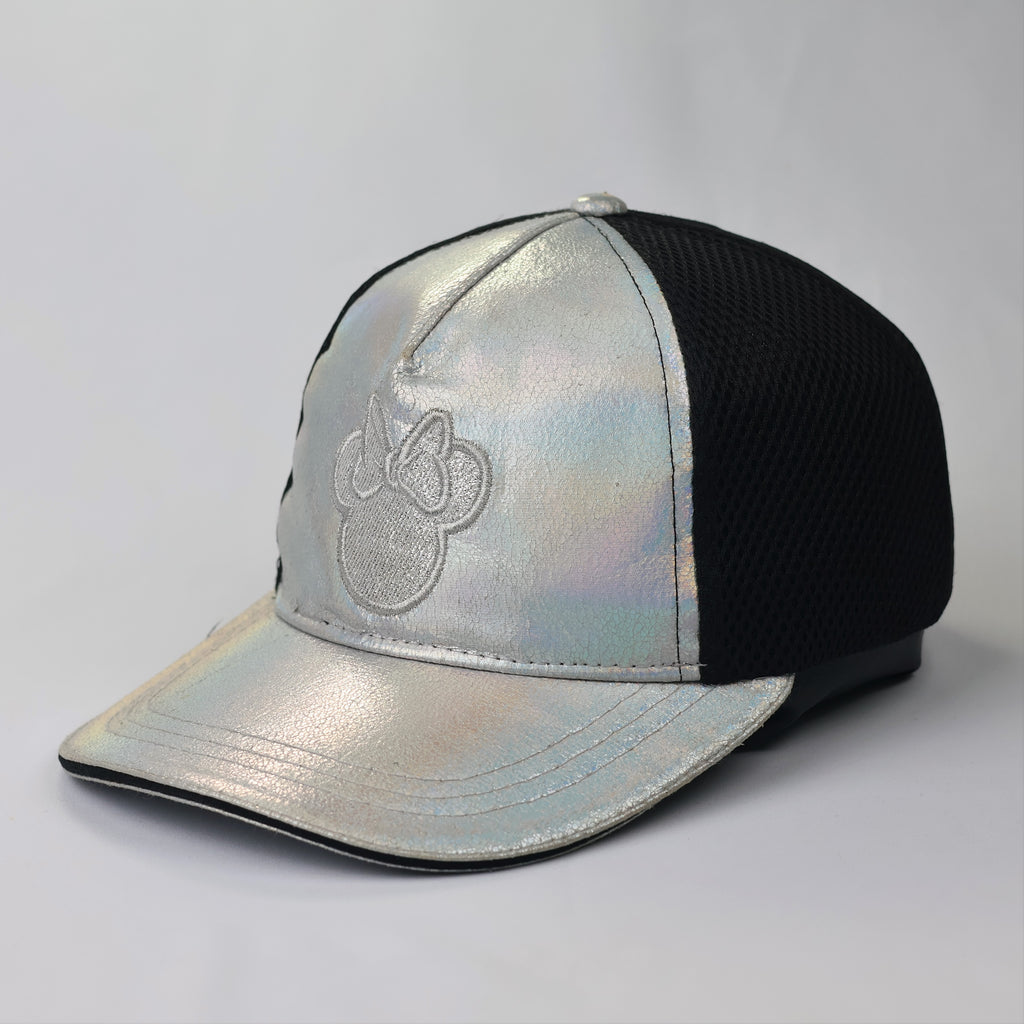 Disney Minnie Mouse Holographic Trucker Hat - Silver Iridescent Kids Cap