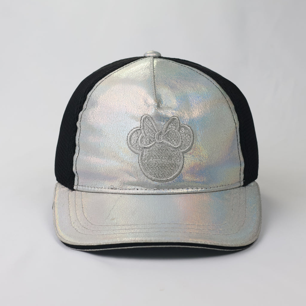 Disney Minnie Mouse Holographic Trucker Hat - Silver Iridescent Kids Cap