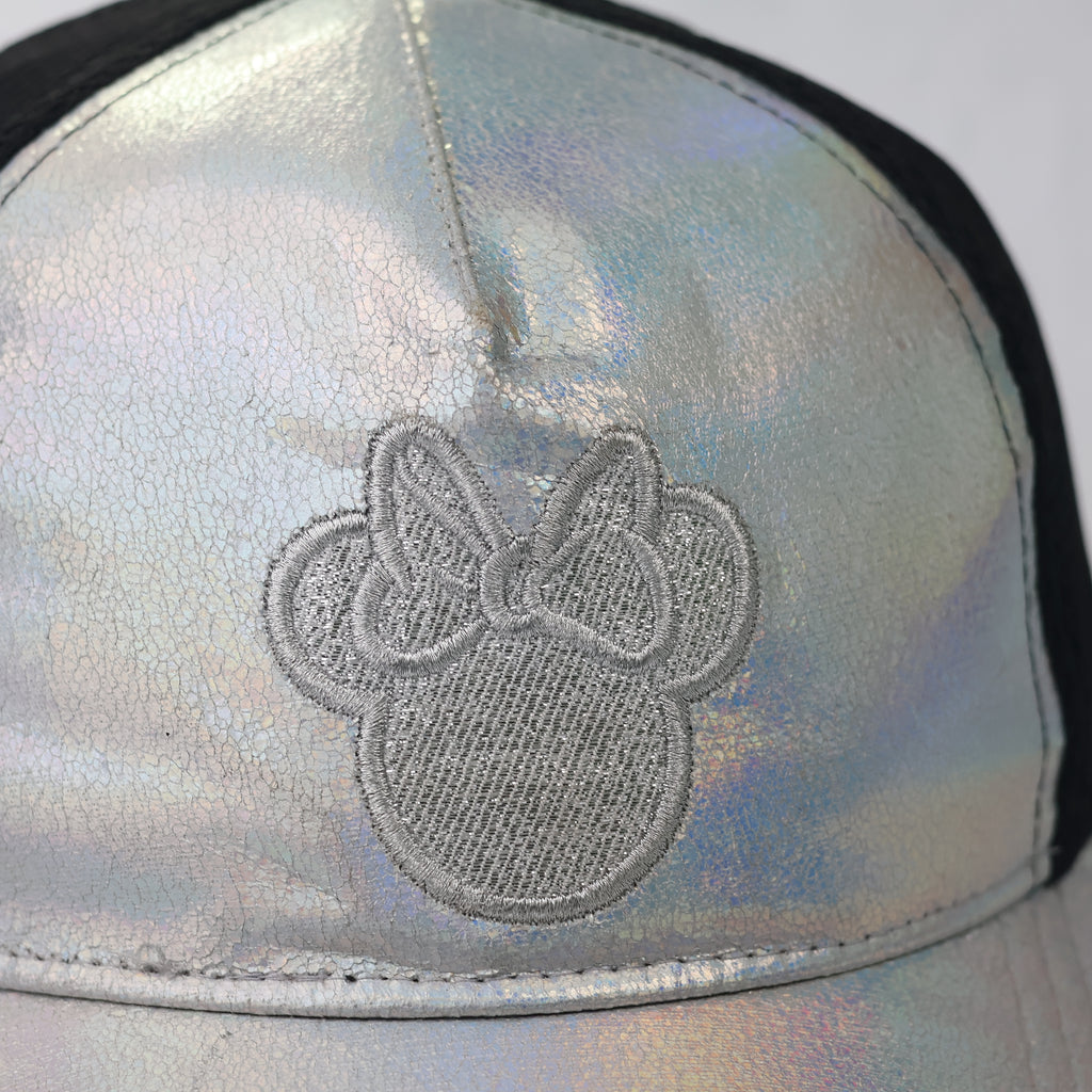 Disney Minnie Mouse Holographic Trucker Hat - Silver Iridescent Kids Cap