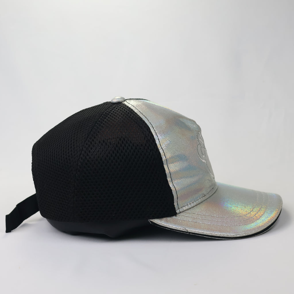 Disney Minnie Mouse Holographic Trucker Hat - Silver Iridescent Kids Cap