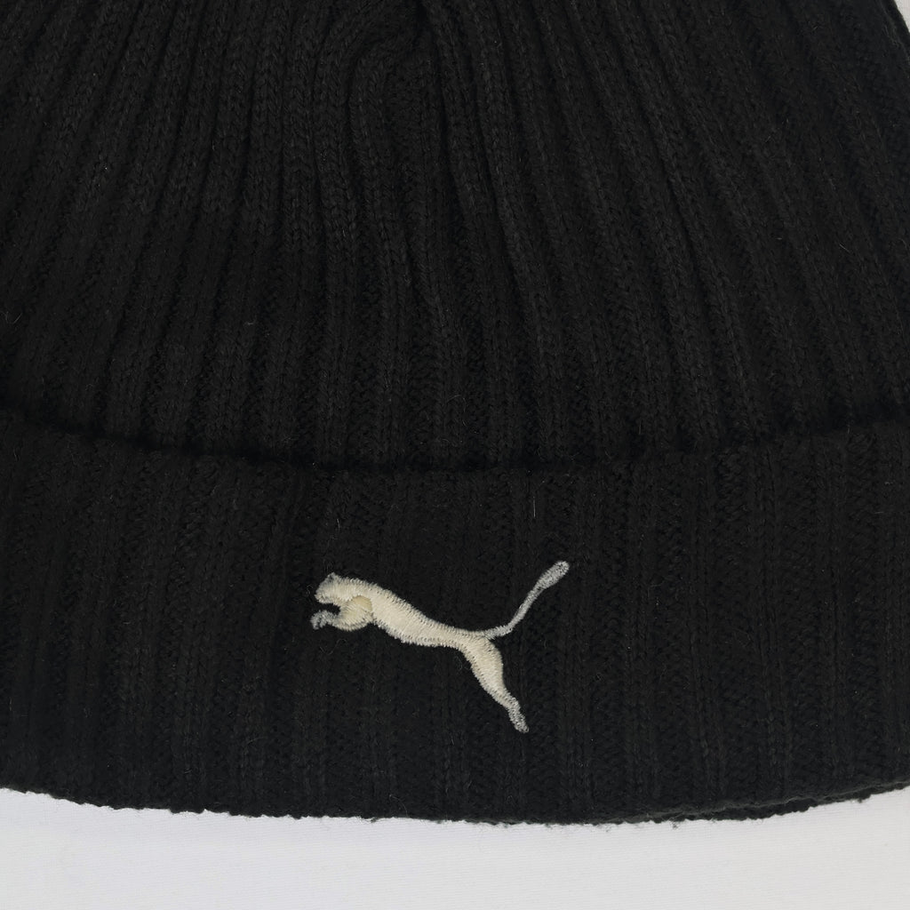 Puma Adult Unisex Black Knit Thrifted Beanie - Classic Winter Sport Cap