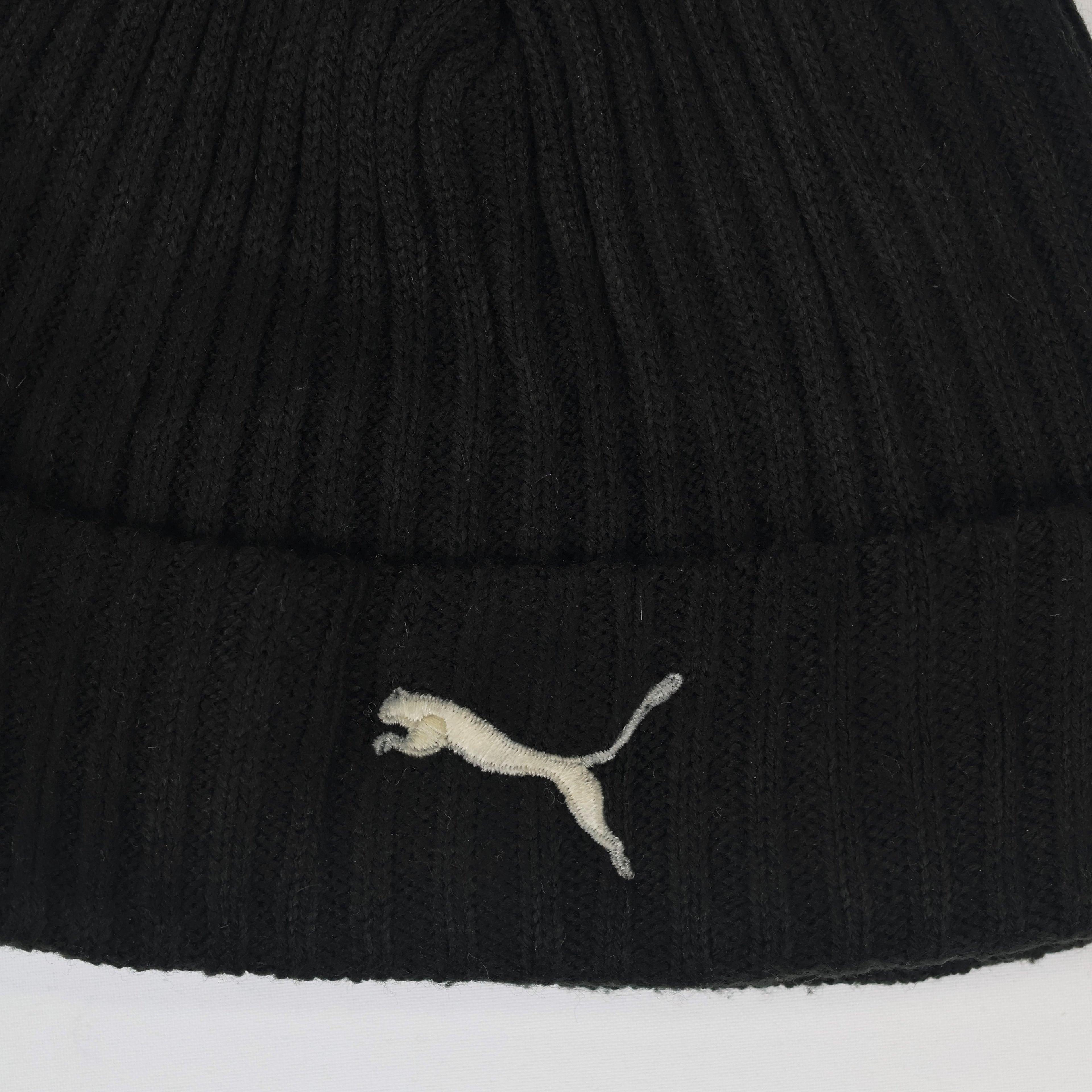 Puma Adult Unisex Black Knit Thrifted Beanie - Classic Winter Sport Cap
