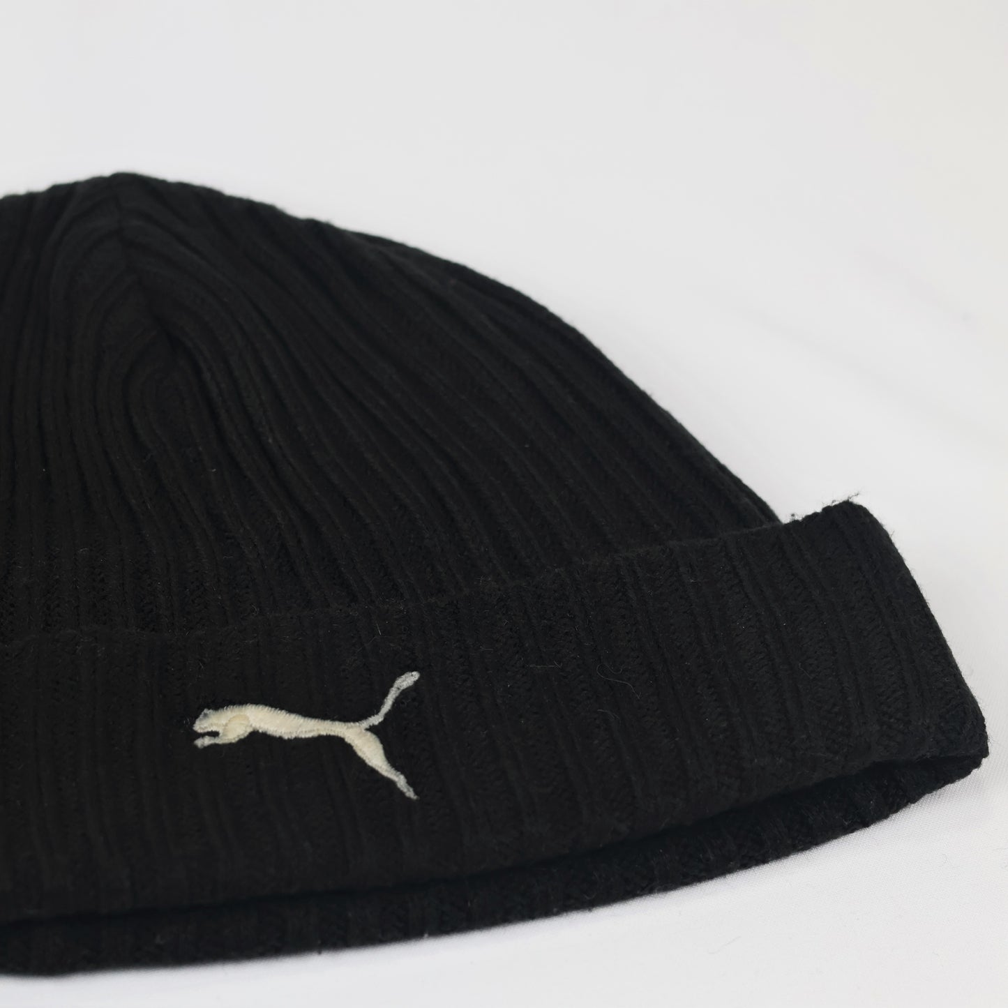Puma Adult Unisex Black Knit Thrifted Beanie - Classic Winter Sport Cap