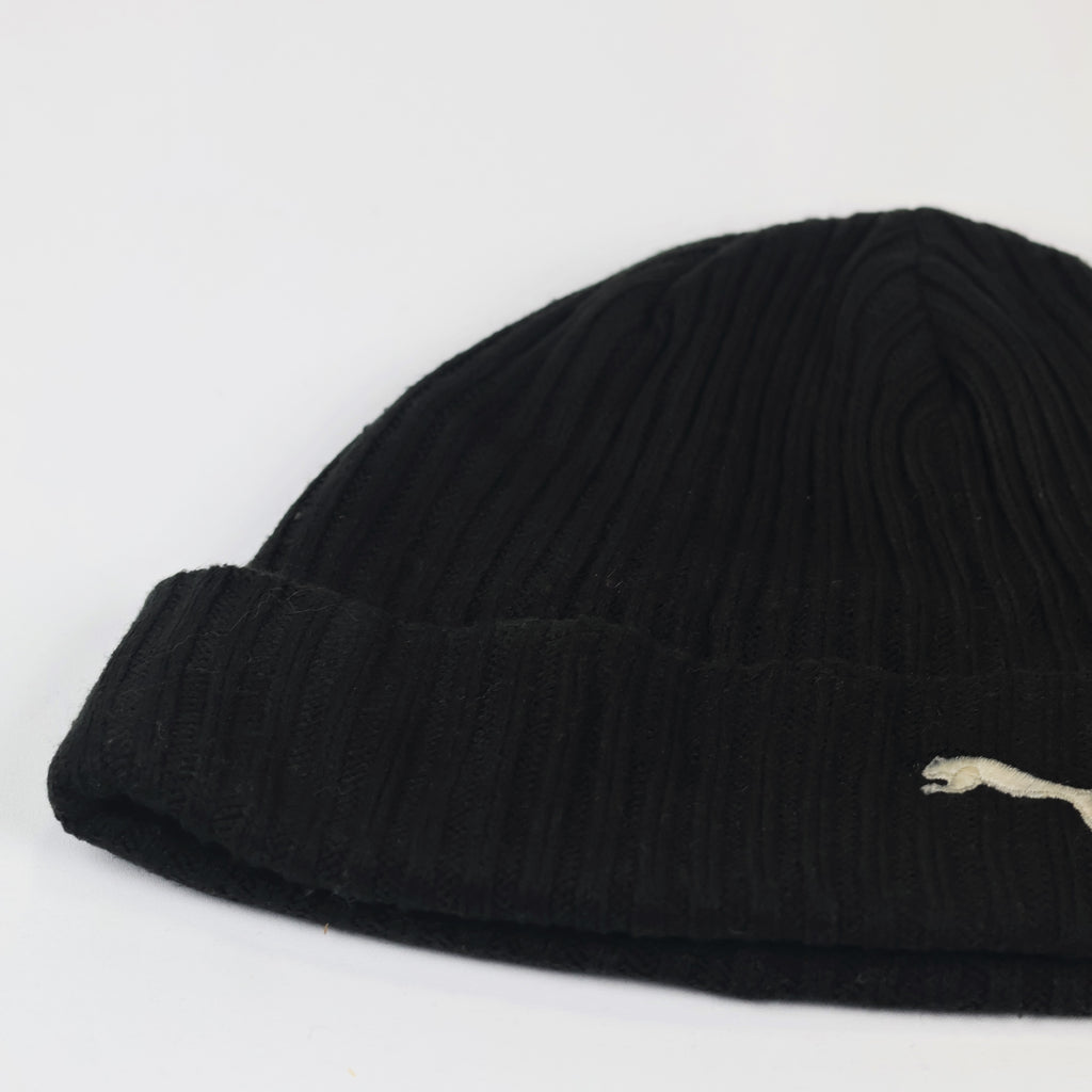 Puma Adult Unisex Black Knit Thrifted Beanie - Classic Winter Sport Cap