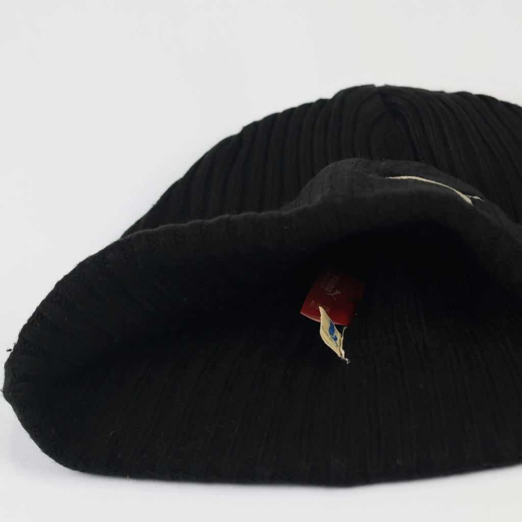 Puma Adult Unisex Black Knit Thrifted Beanie - Classic Winter Sport Cap