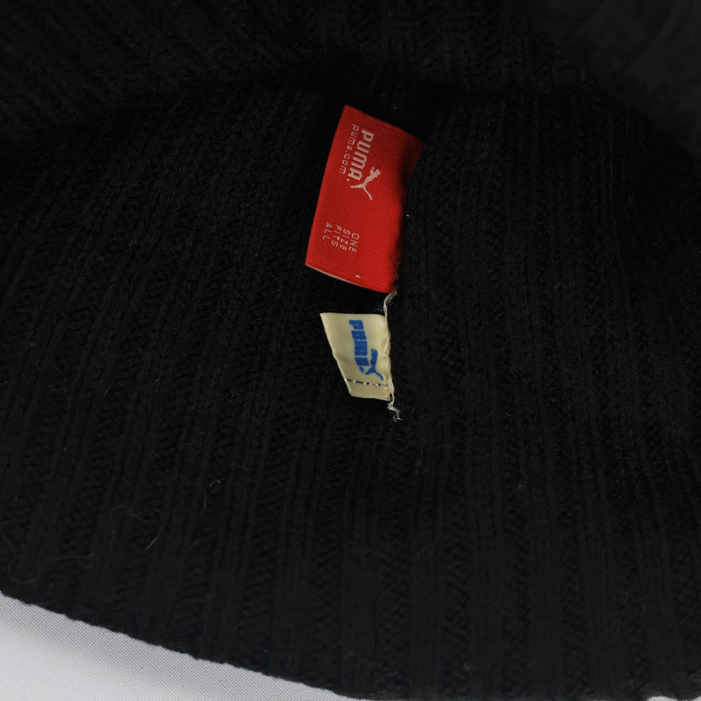 Puma Adult Unisex Black Knit Thrifted Beanie - Classic Winter Sport Cap