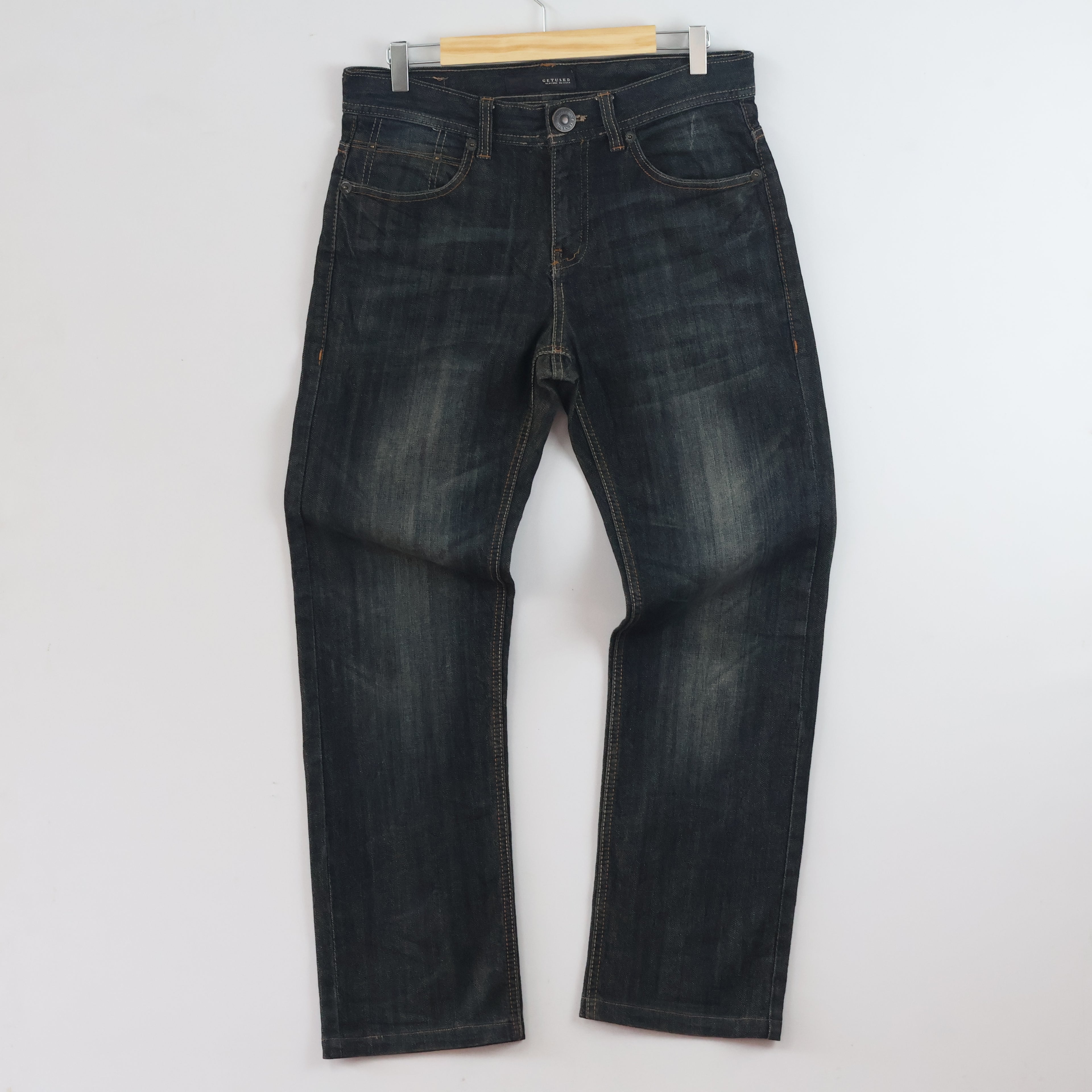 Thrifted Vintage Get Used Denim Jeans - Dark Wash Slim Fit - Size 32/ J1046