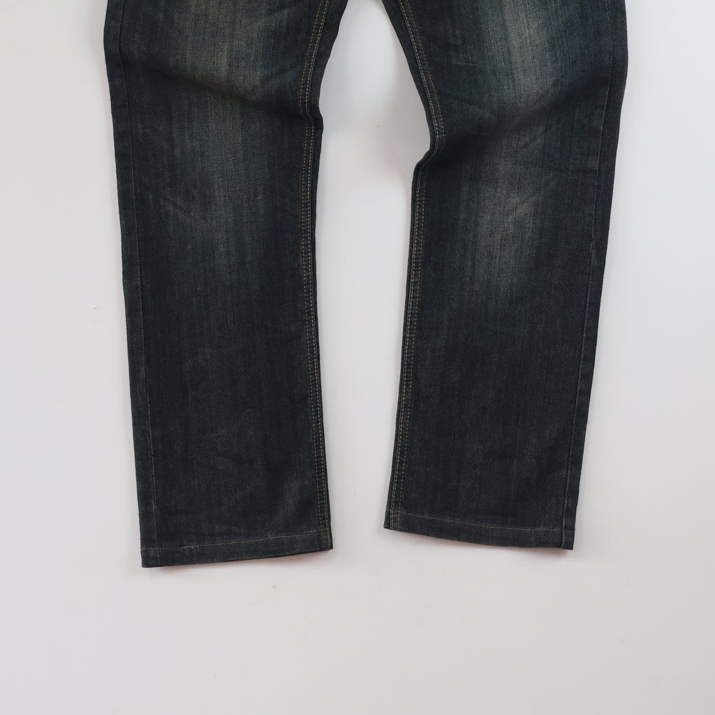Thrifted Vintage Get Used Denim Jeans - Dark Wash Slim Fit - Size 32/ J1046
