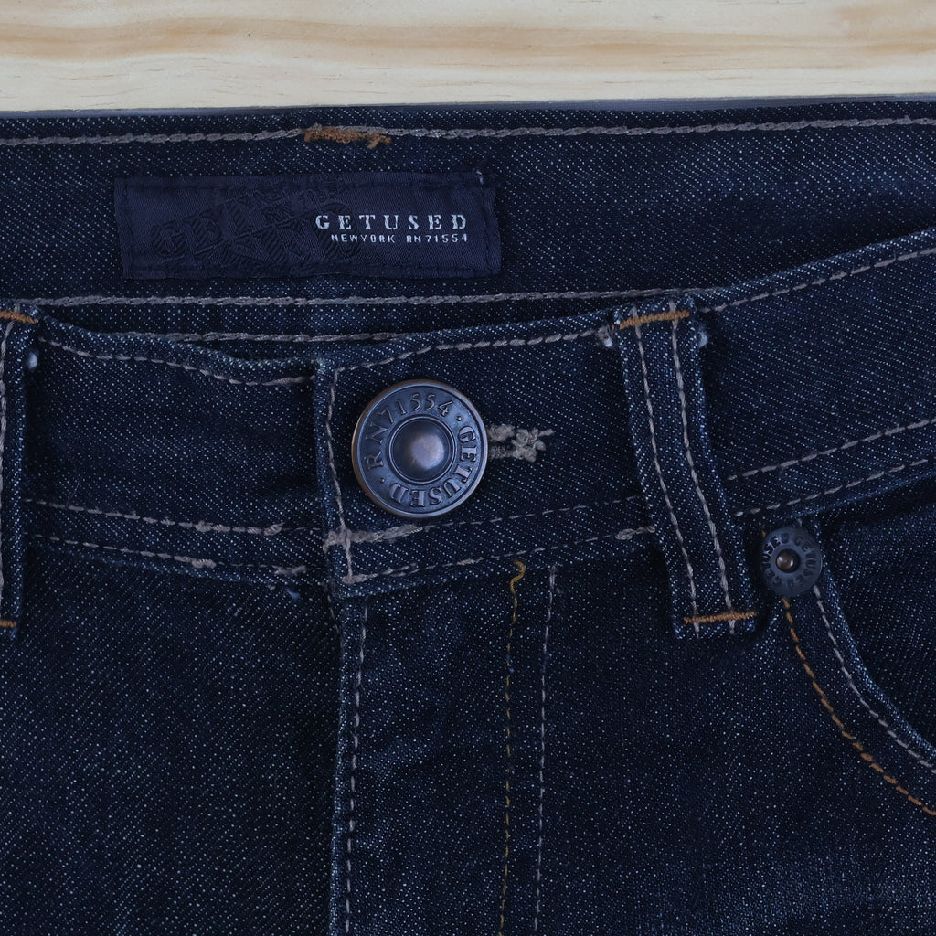 Thrifted Vintage Get Used Denim Jeans - Dark Wash Slim Fit - Size 32/ J1046