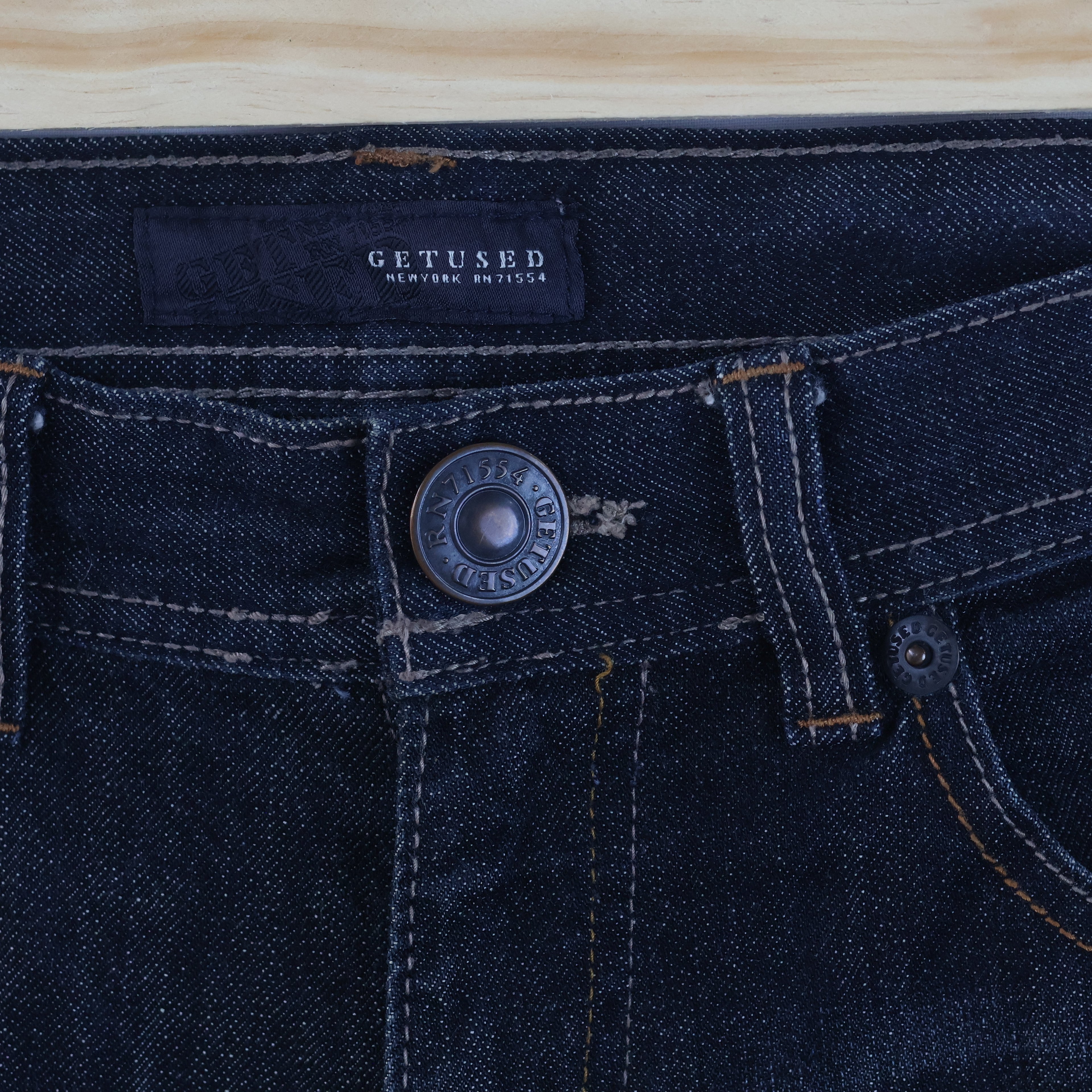 Thrifted Vintage Get Used Denim Jeans - Dark Wash Slim Fit - Size 32/ J1046