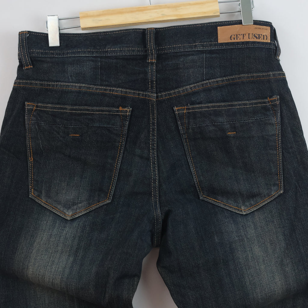 Thrifted Vintage Get Used Denim Jeans - Dark Wash Slim Fit - Size 32/ J1046