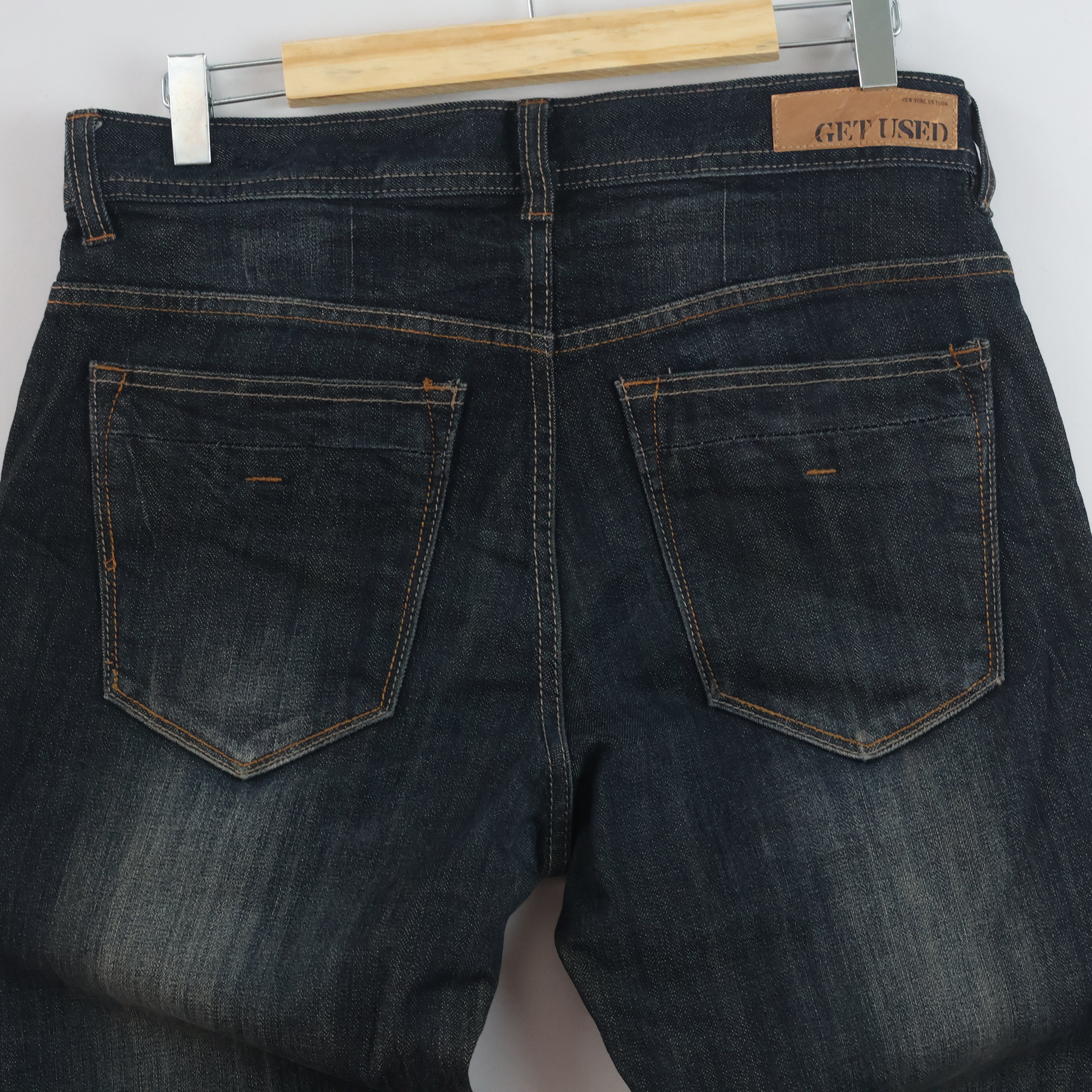 Thrifted Vintage Get Used Denim Jeans - Dark Wash Slim Fit - Size 32/ J1046