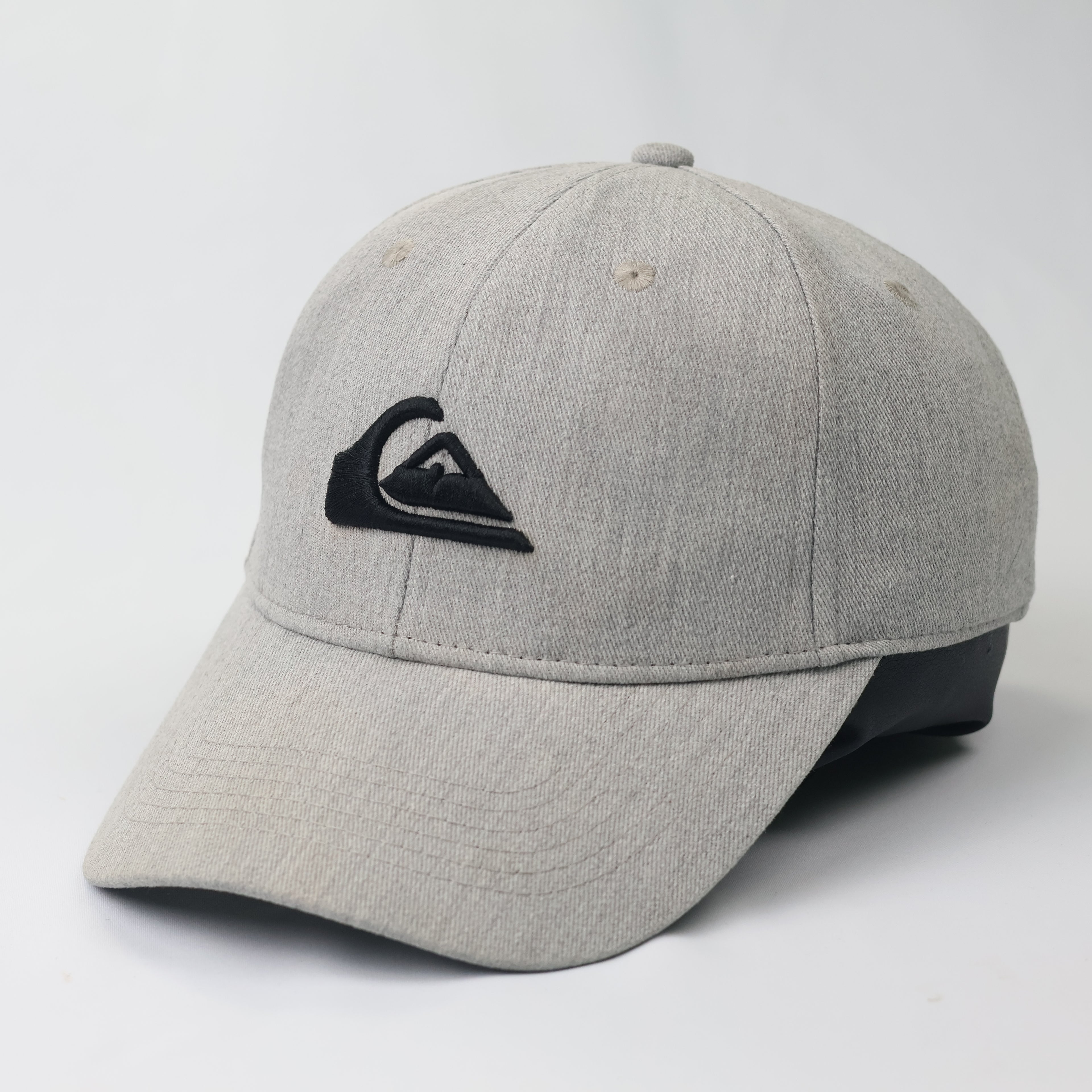 Vintage Quiksilver Embroidered Logo Thrifted Cap - Heather Grey Snapback Hat
