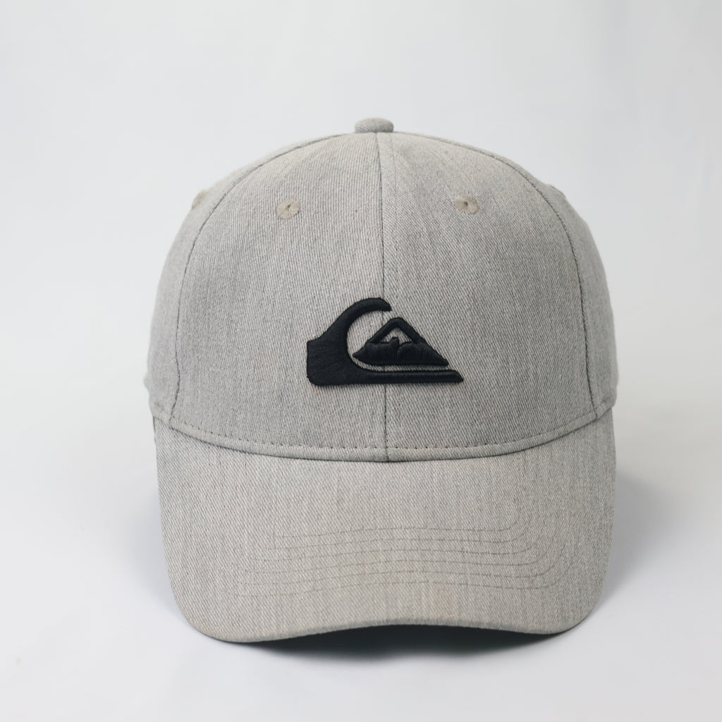 Vintage Quiksilver Embroidered Logo Thrifted Cap - Heather Grey Snapback Hat