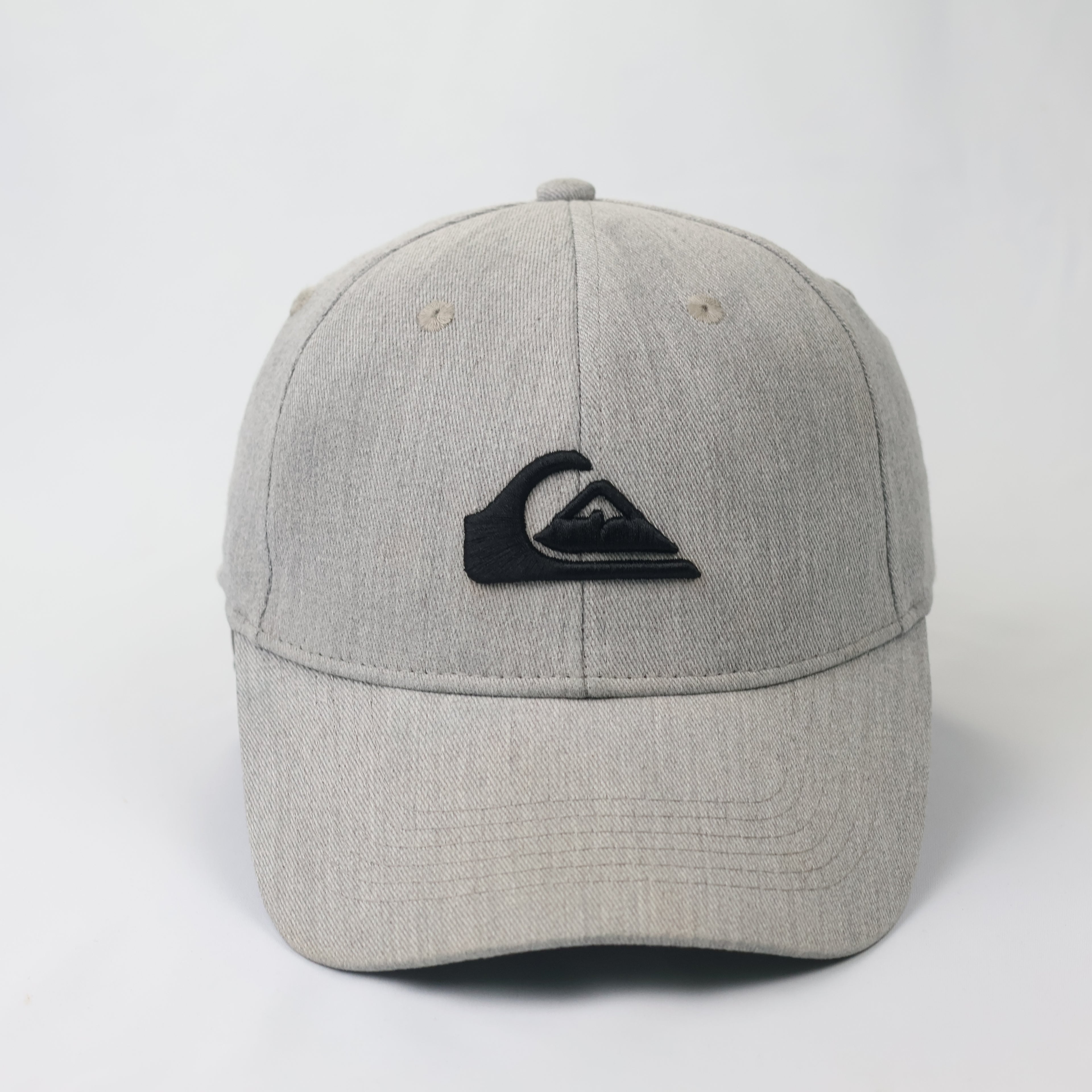 Vintage Quiksilver Embroidered Logo Thrifted Cap - Heather Grey Snapback Hat