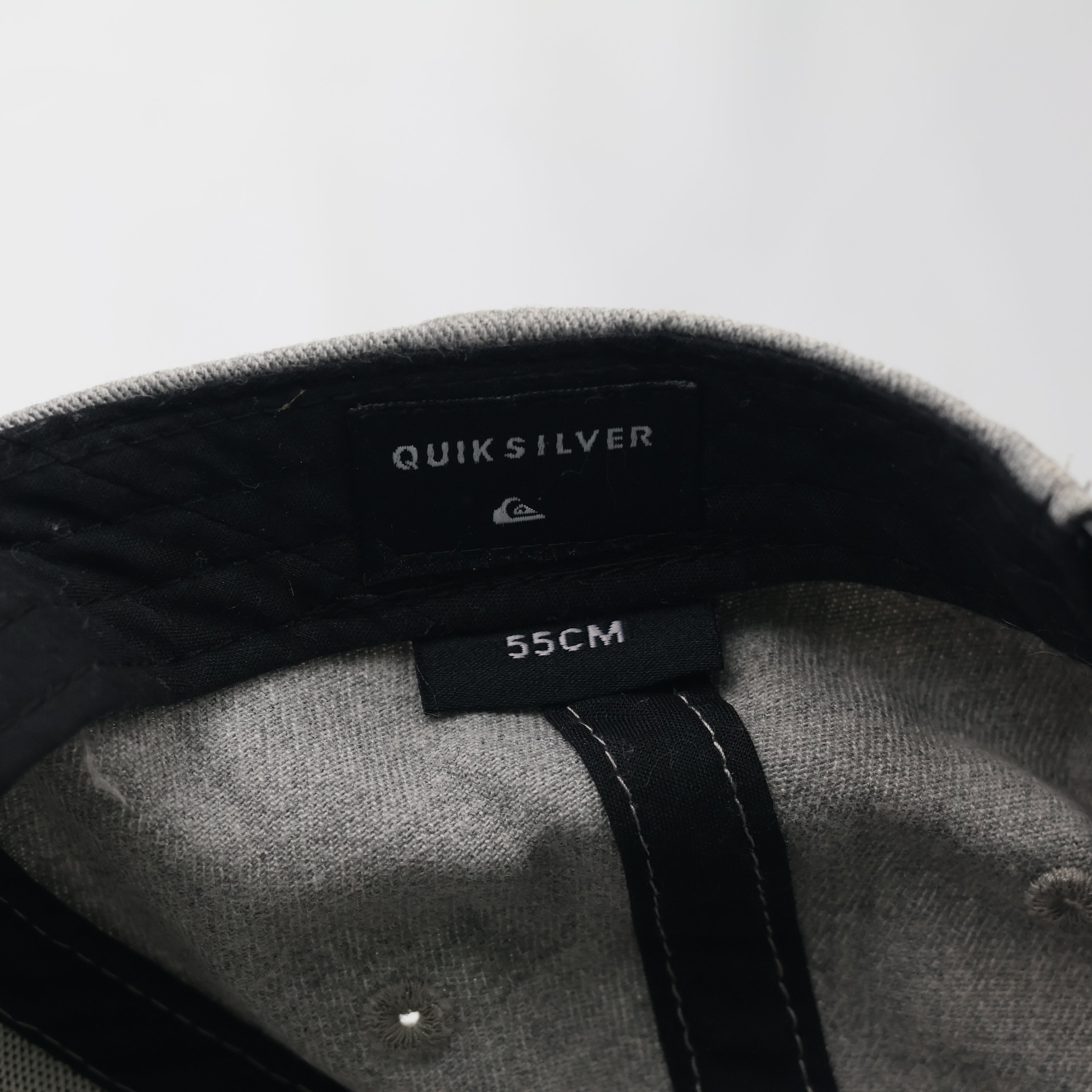 Vintage Quiksilver Embroidered Logo Thrifted Cap - Heather Grey Snapback Hat