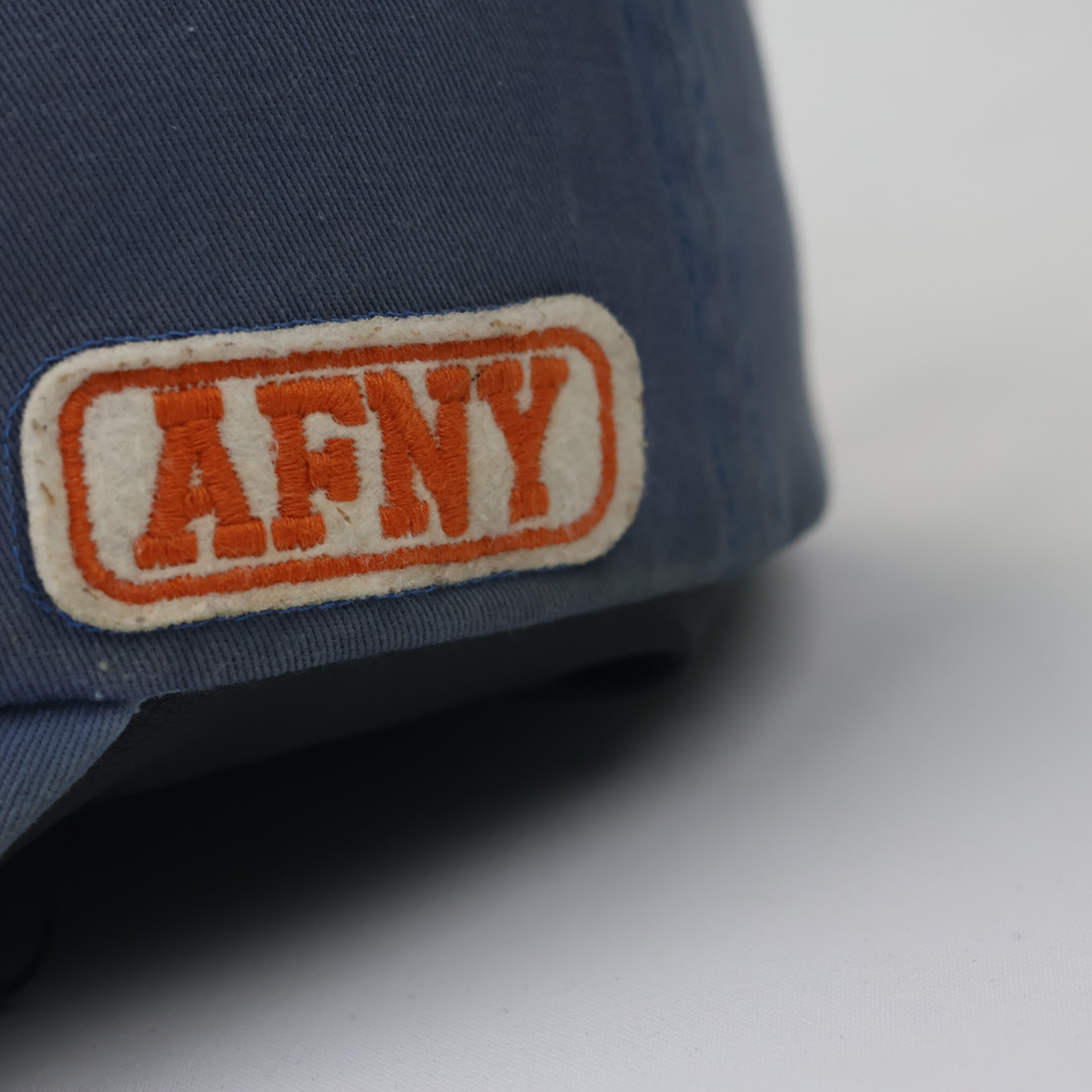 Vintage AF Distressed Baseball Cap - Blue & Orange Frayed Streetwear Hat