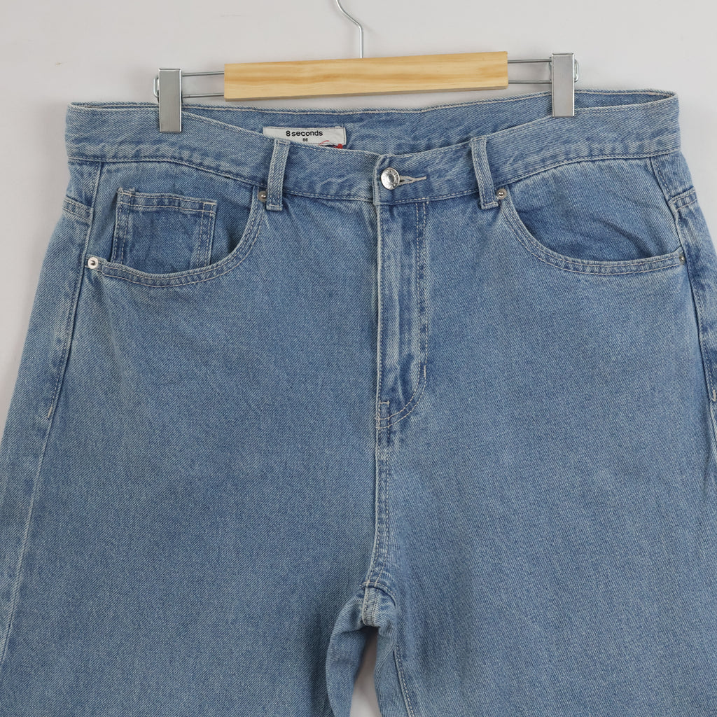 Thrifted Vintage 8 Seconds Light Blue Denim Jeans - 45 Inch Length/ J1039