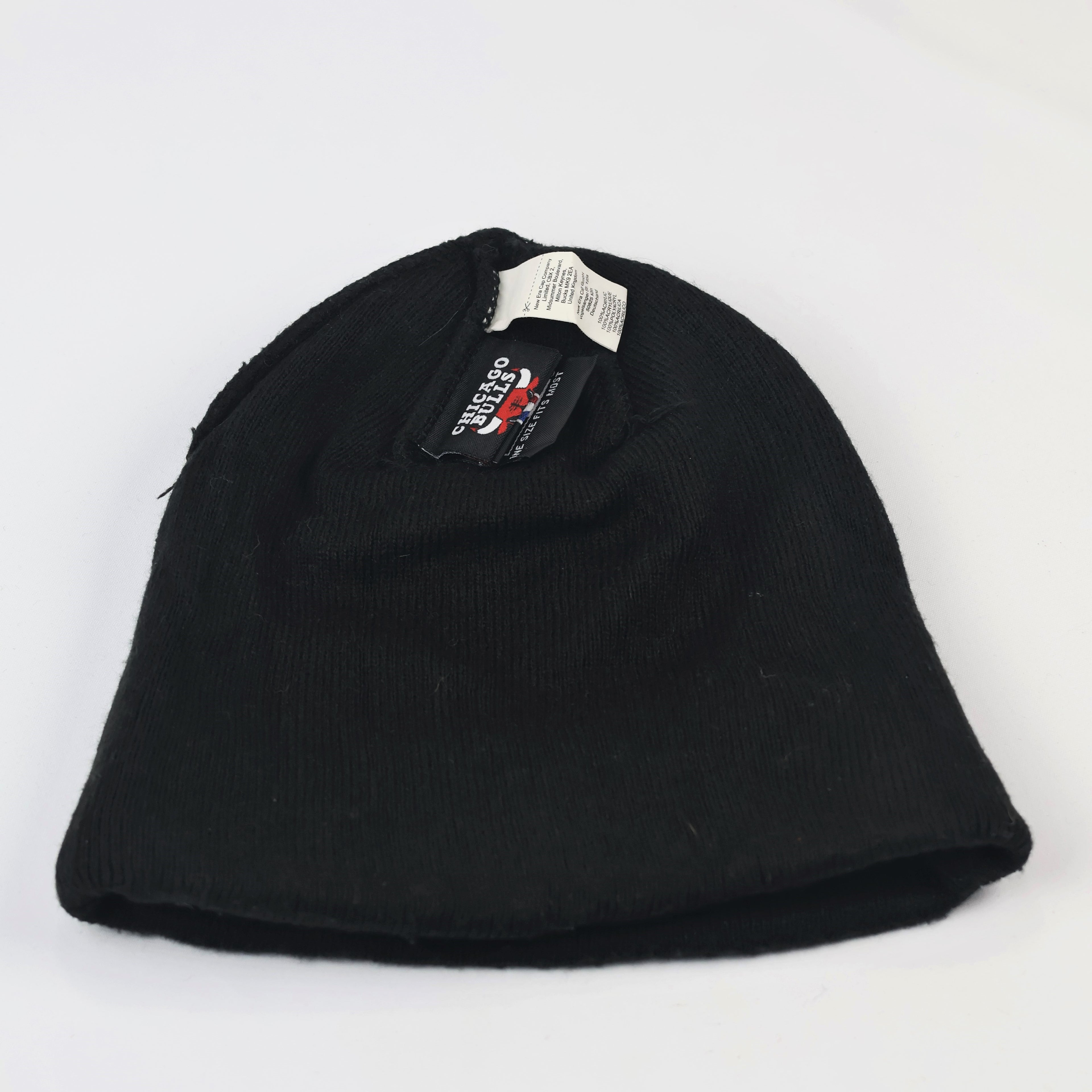 New Era Chicago Bulls Black Cuffed Thrifted Beanie - Official NBA Winter Hat