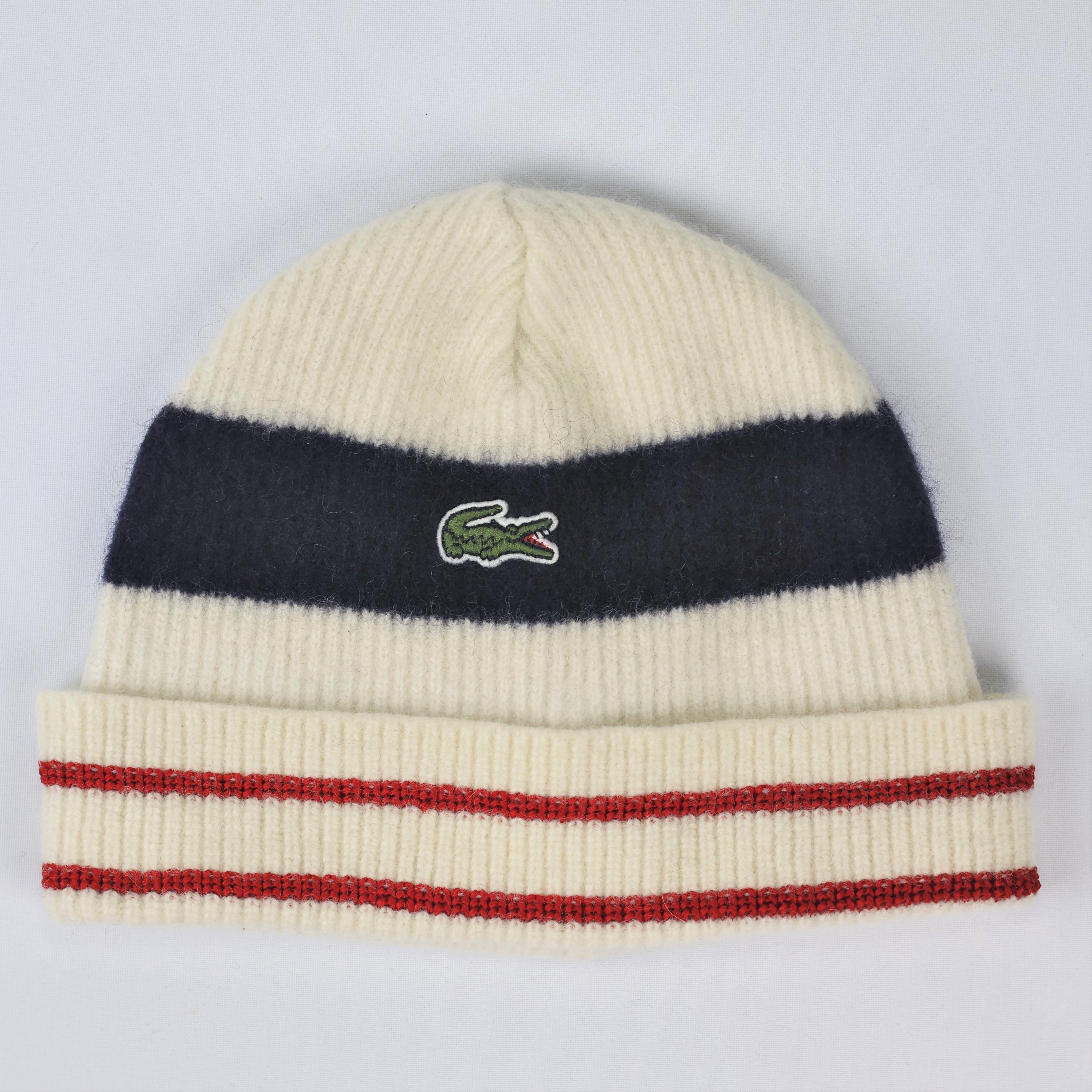 Authentic Lacoste Unisex Ribbed Knit Thrifted Beanie - Luxury French Winter Cap