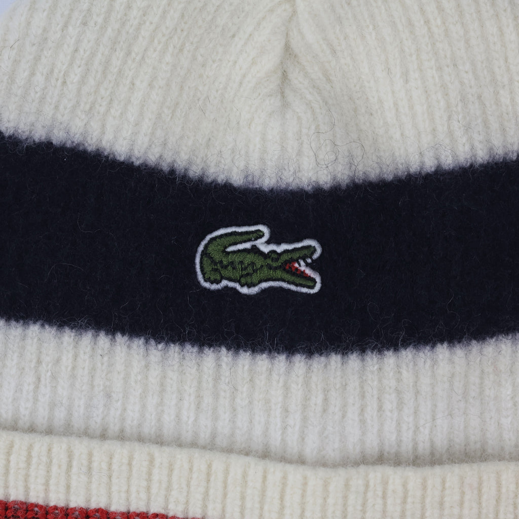 Authentic Lacoste Unisex Ribbed Knit Thrifted Beanie - Luxury French Winter Cap