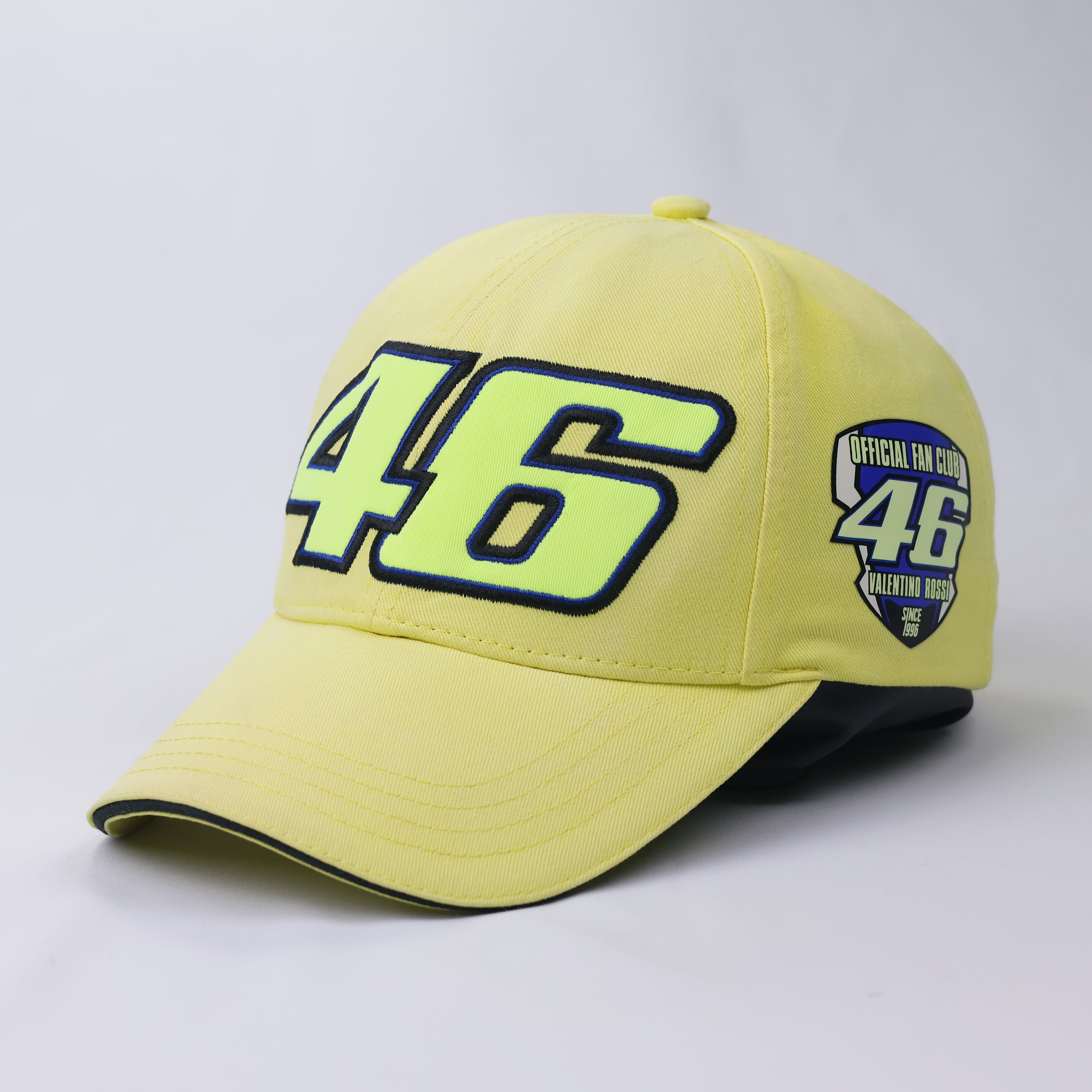 Official Valentino Rossi VR46 Fan Club Thrifted Cap - Neon Yellow Moto GP Hat