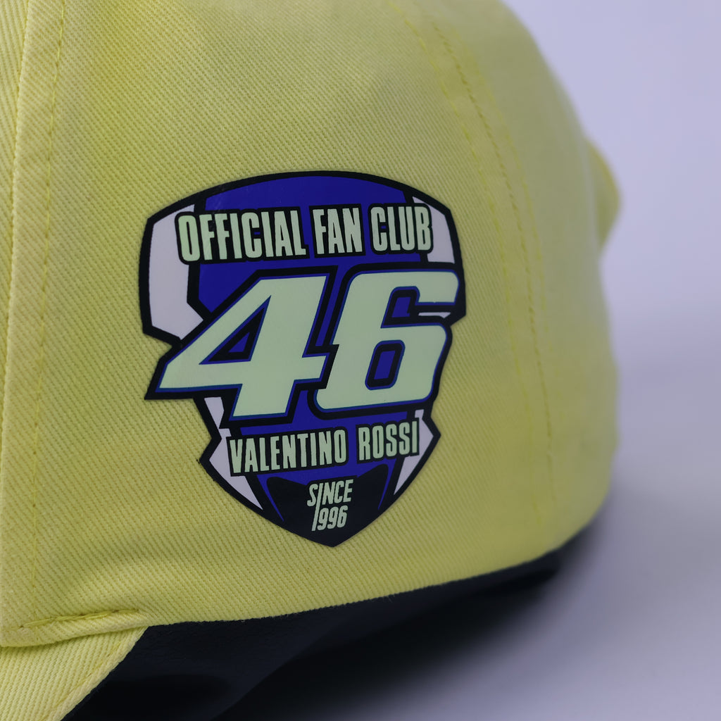 Official Valentino Rossi VR46 Fan Club Thrifted Cap - Neon Yellow Moto GP Hat