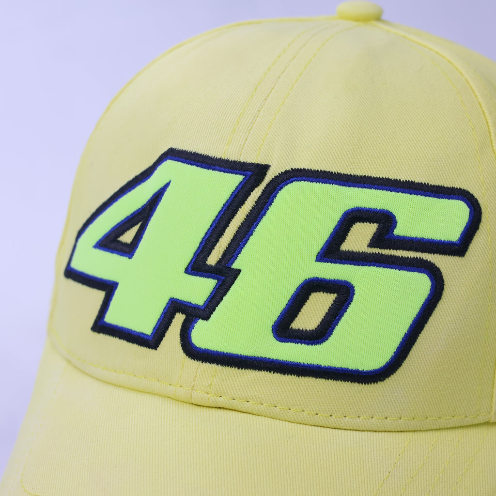 Official Valentino Rossi VR46 Fan Club Thrifted Cap - Neon Yellow Moto GP Hat