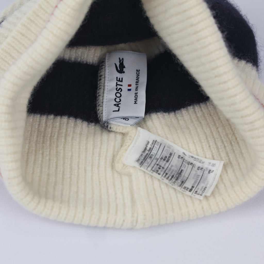 Authentic Lacoste Unisex Ribbed Knit Thrifted Beanie - Luxury French Winter Cap