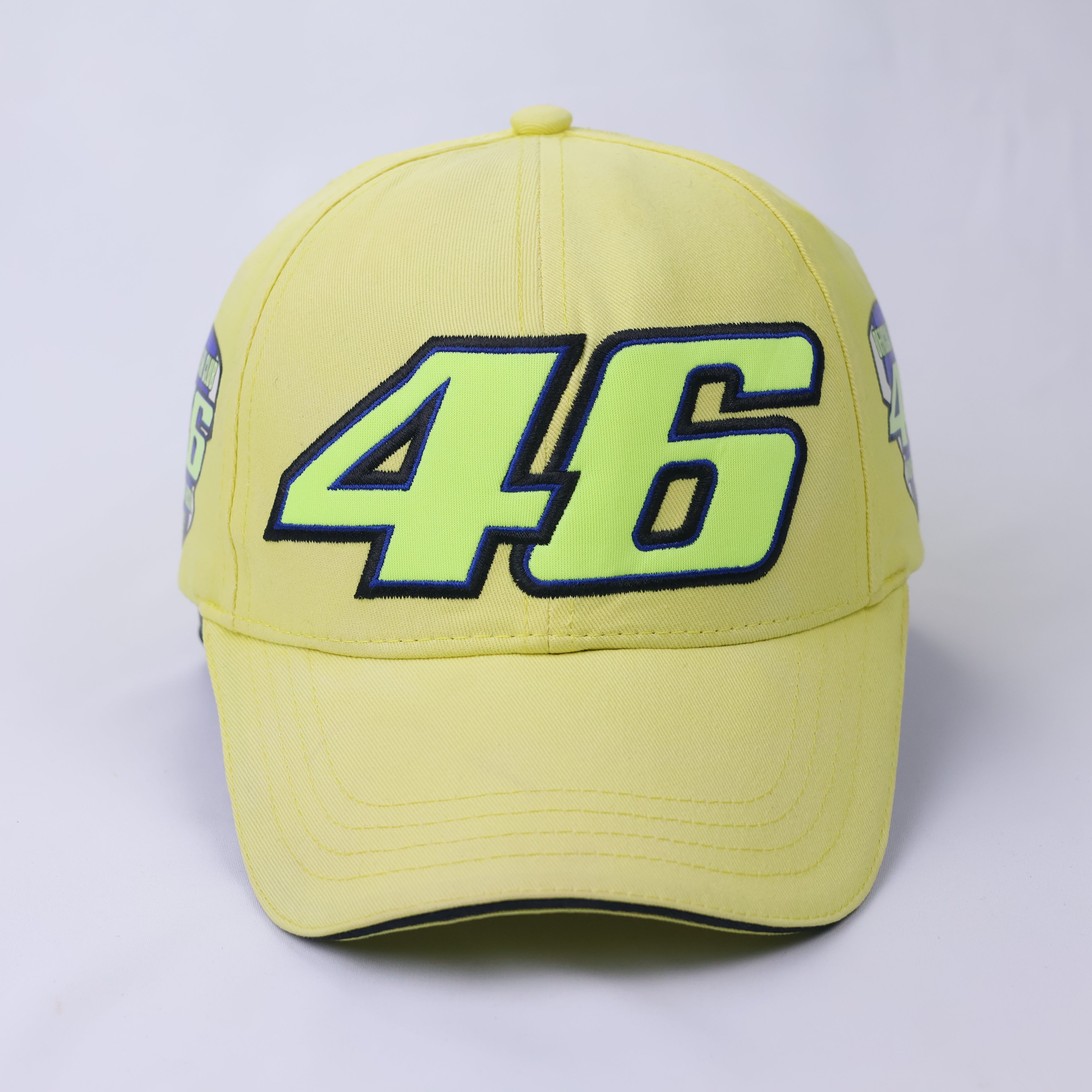 Official Valentino Rossi VR46 Fan Club Thrifted Cap - Neon Yellow Moto GP Hat