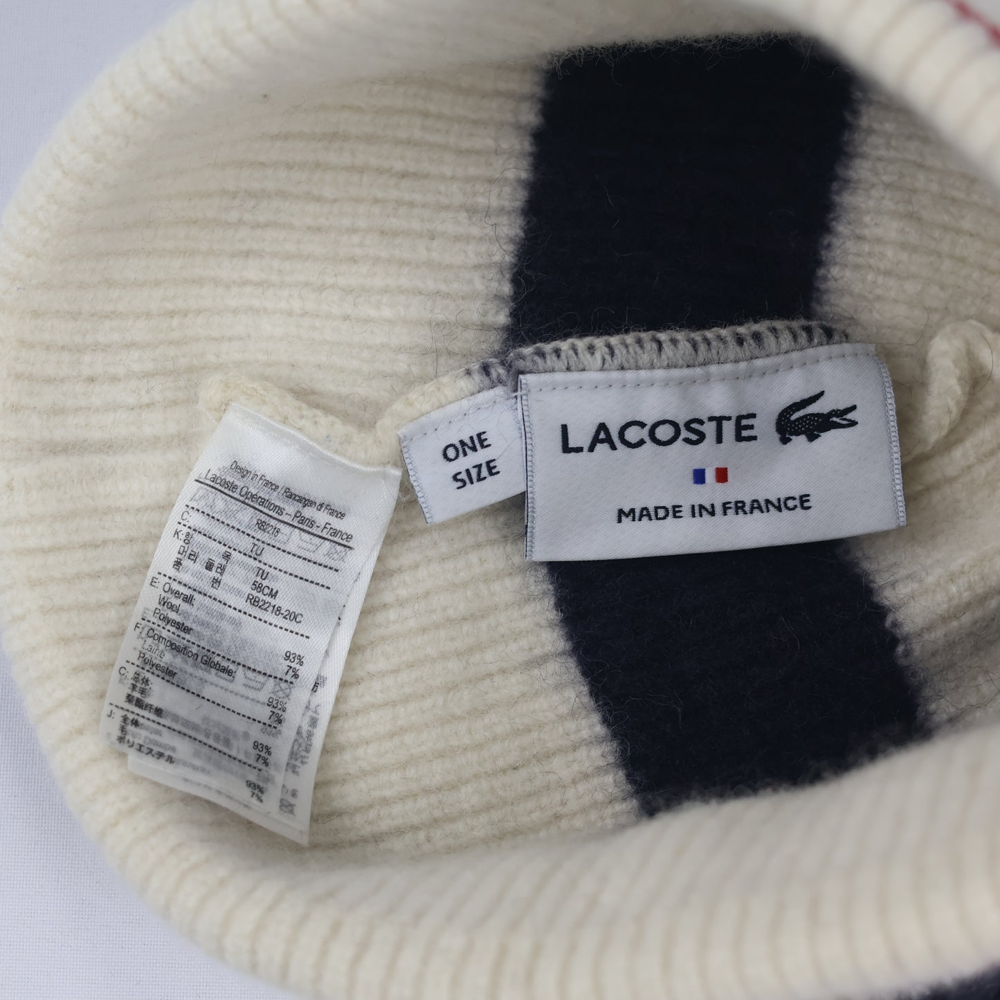 Authentic Lacoste Unisex Ribbed Knit Thrifted Beanie - Luxury French Winter Cap