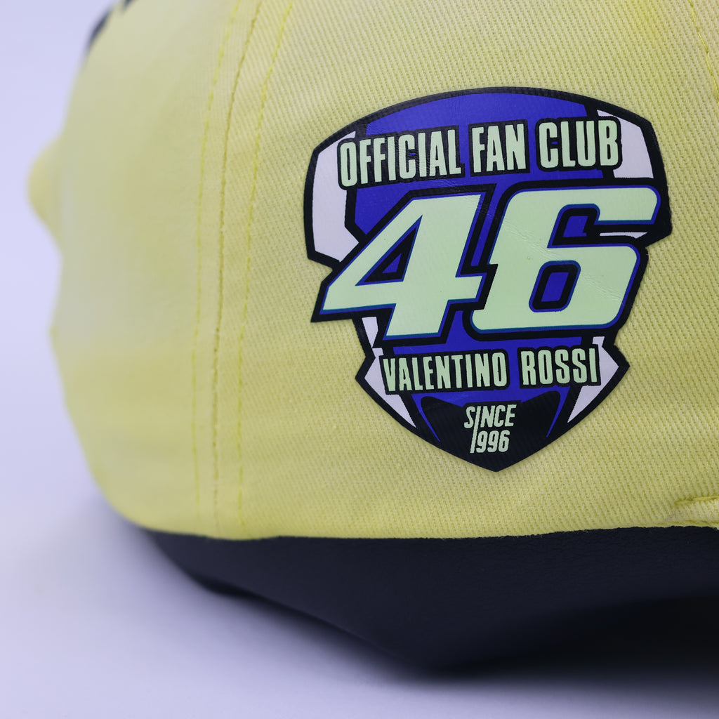Official Valentino Rossi VR46 Fan Club Thrifted Cap - Neon Yellow Moto GP Hat