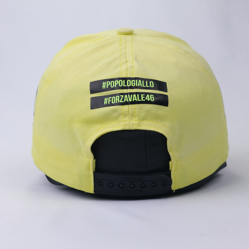 Official Valentino Rossi VR46 Fan Club Thrifted Cap - Neon Yellow Moto GP Hat