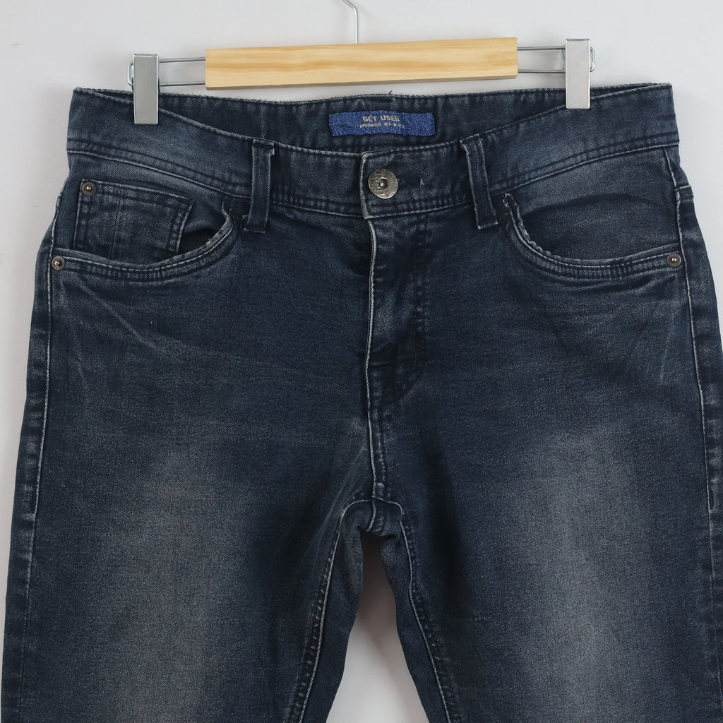 Thrifted Get Used New York Men's Dark Wash Jeans - 32 Inch Waist/ J1027