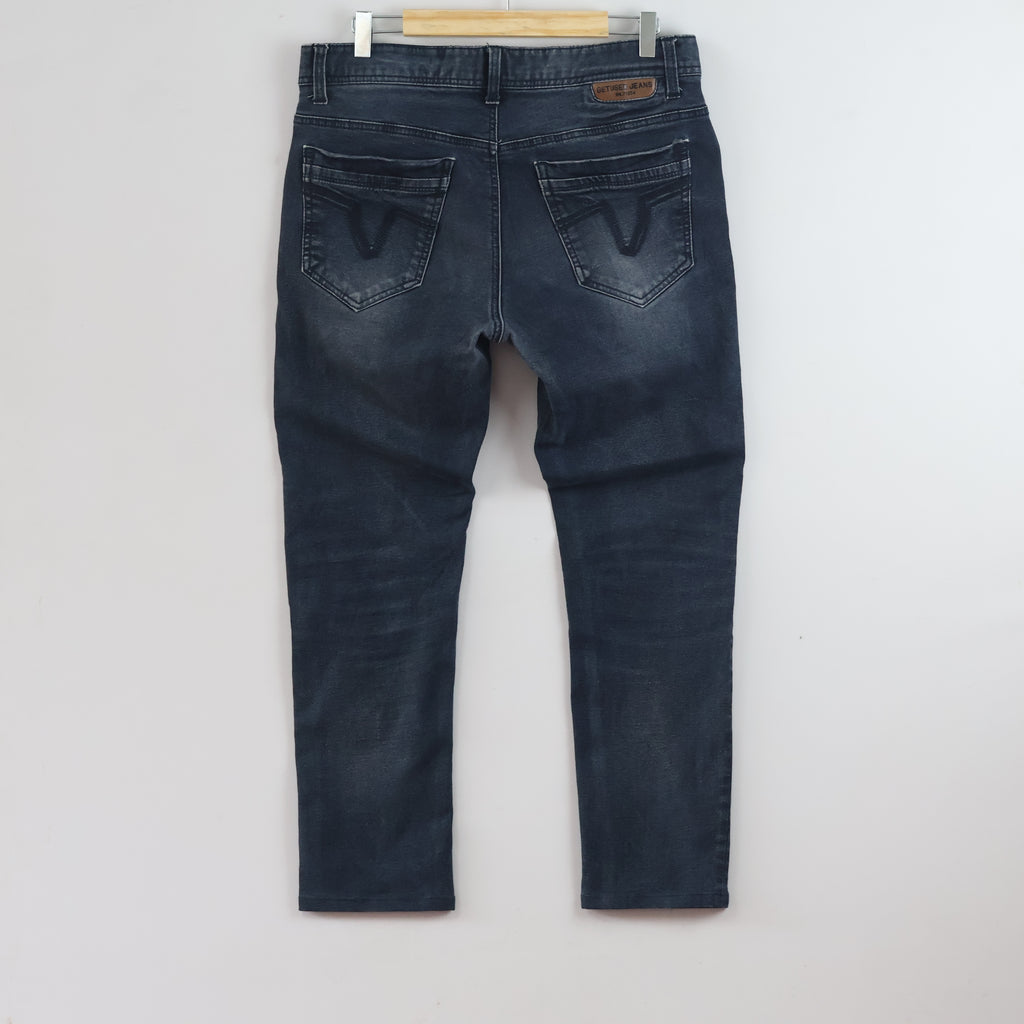 Thrifted Get Used New York Men's Dark Wash Jeans - 32 Inch Waist/ J1027
