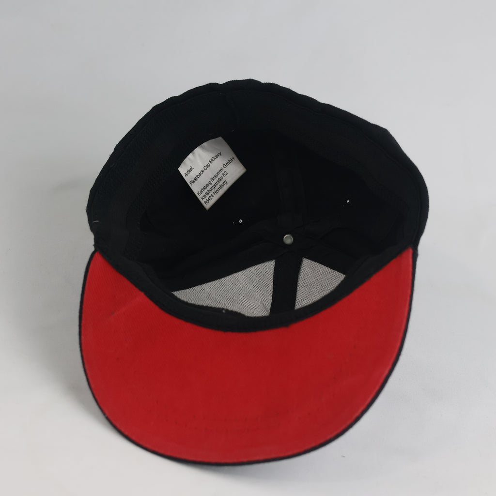 Thrifted Karlsberg Mixery Black & Red Fitted Flat Brim Cap (Size 57–58 cm) | 10838