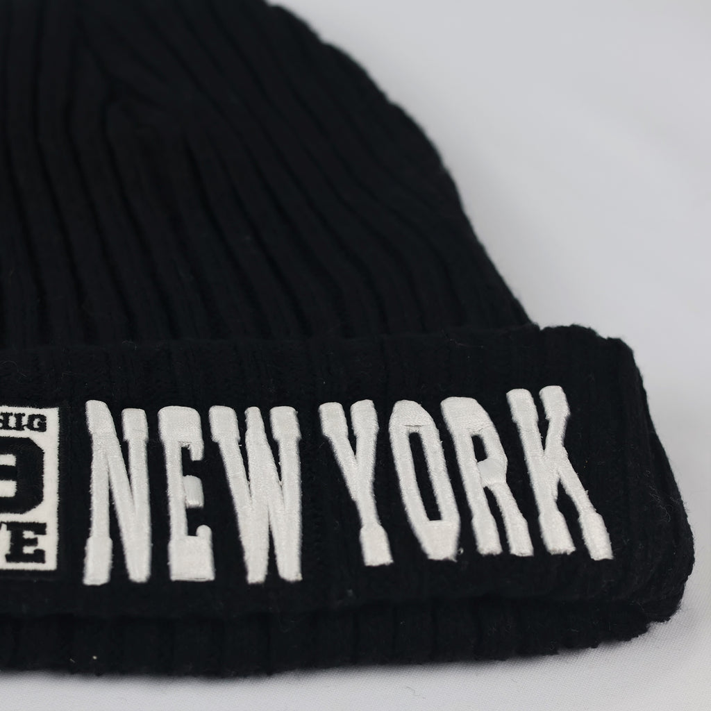 Official New York Yankees Knit Thrifted Beanie - Classic Black Adult Winter Hat
