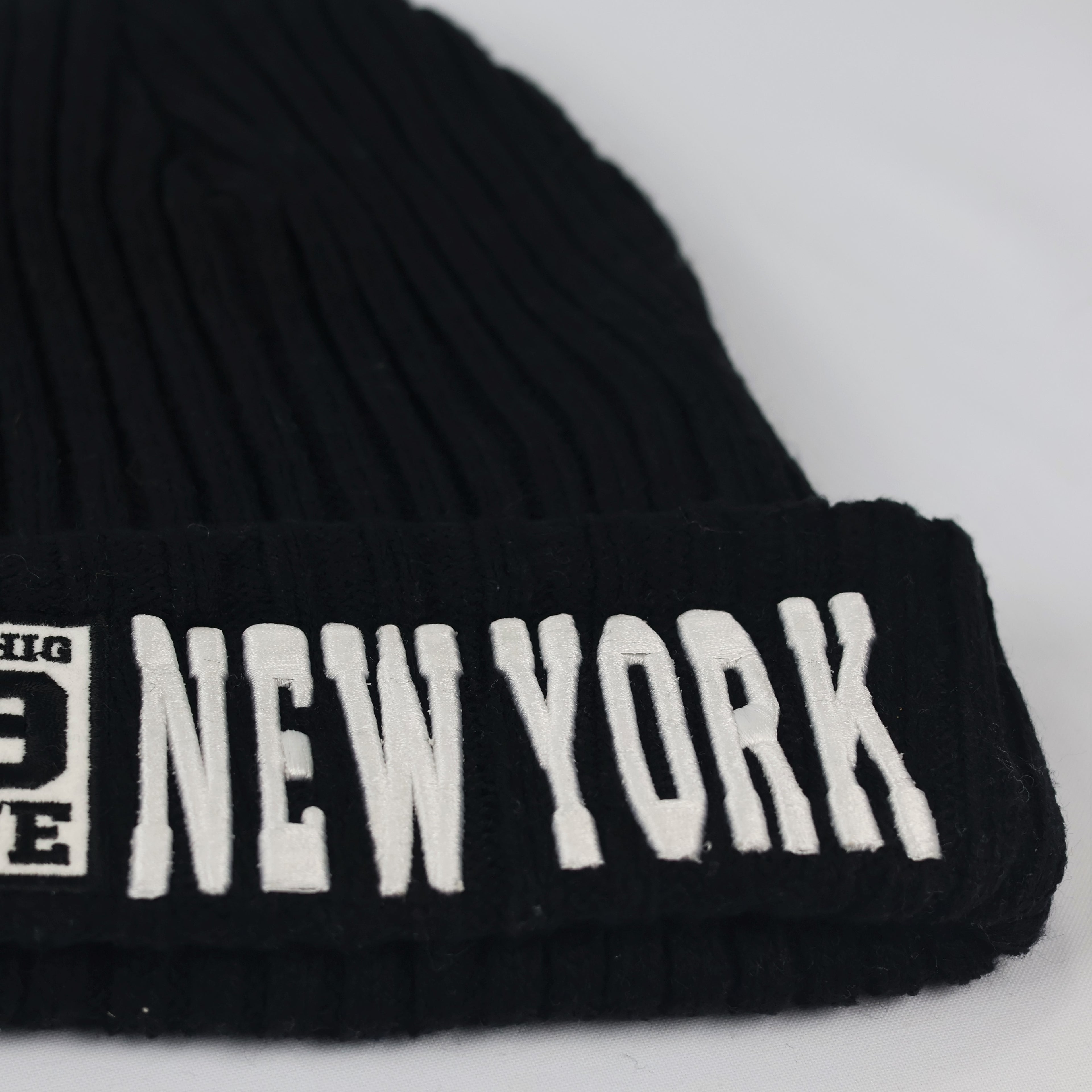 Official New York Yankees Knit Thrifted Beanie - Classic Black Adult Winter Hat