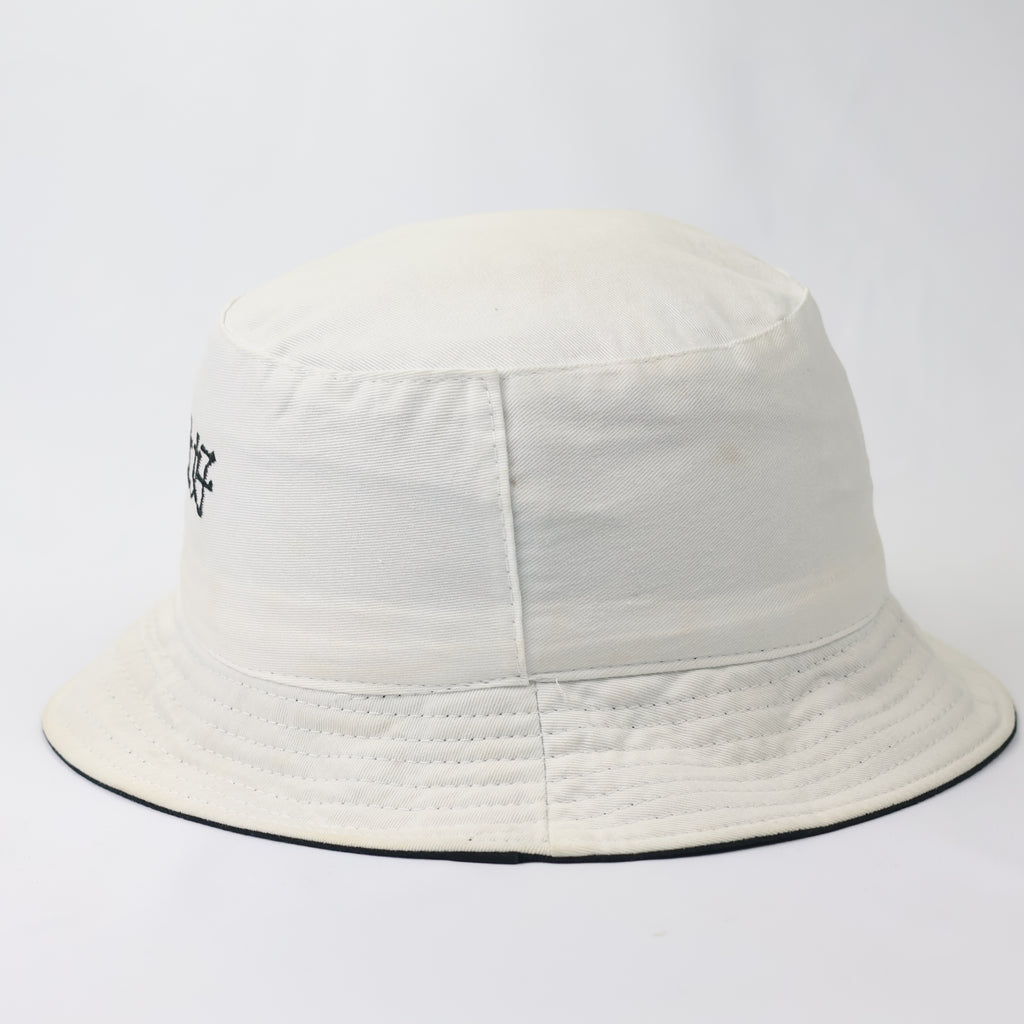 Reversible Black & White Bucket Hat - Chinese Embroidery Design