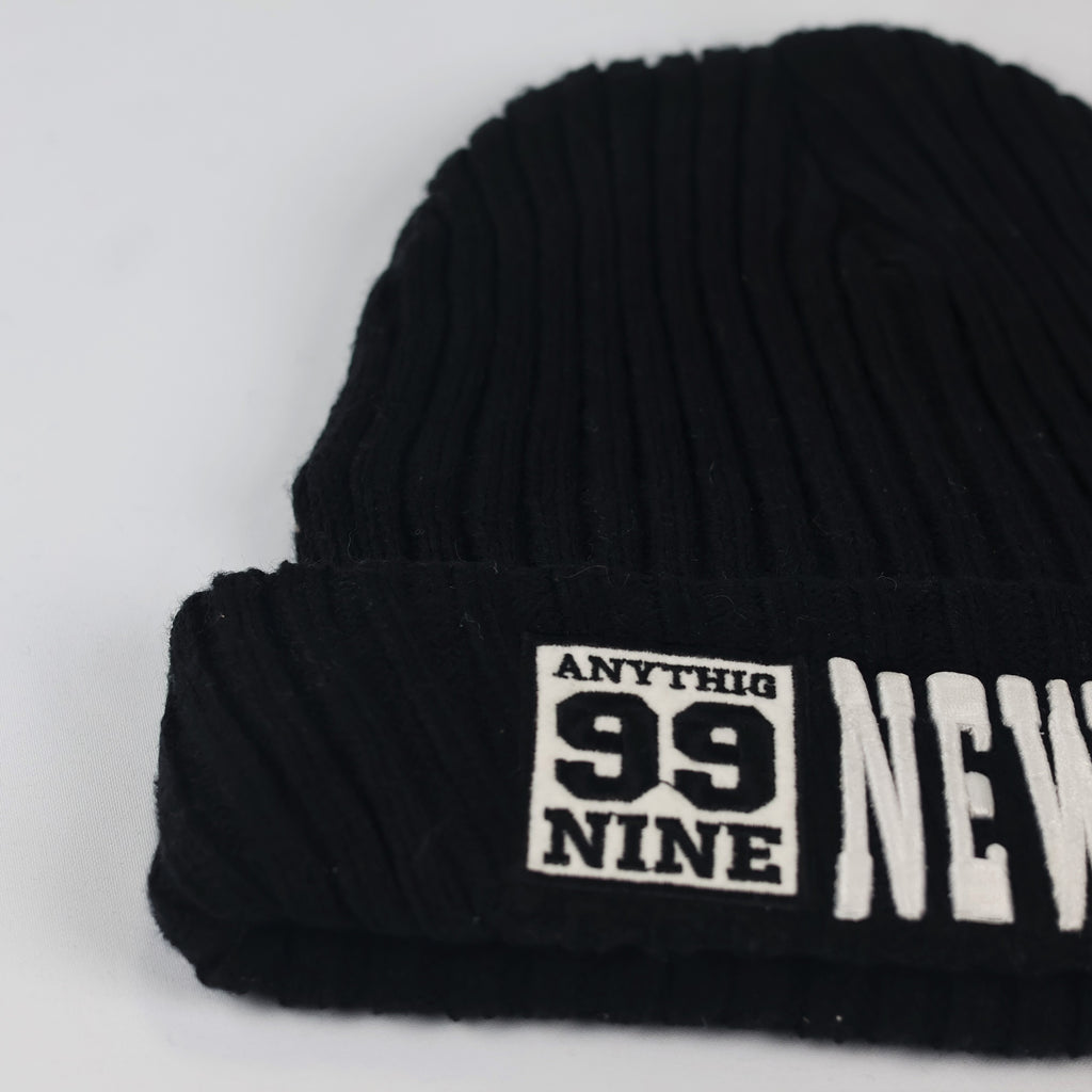 Official New York Yankees Knit Thrifted Beanie - Classic Black Adult Winter Hat