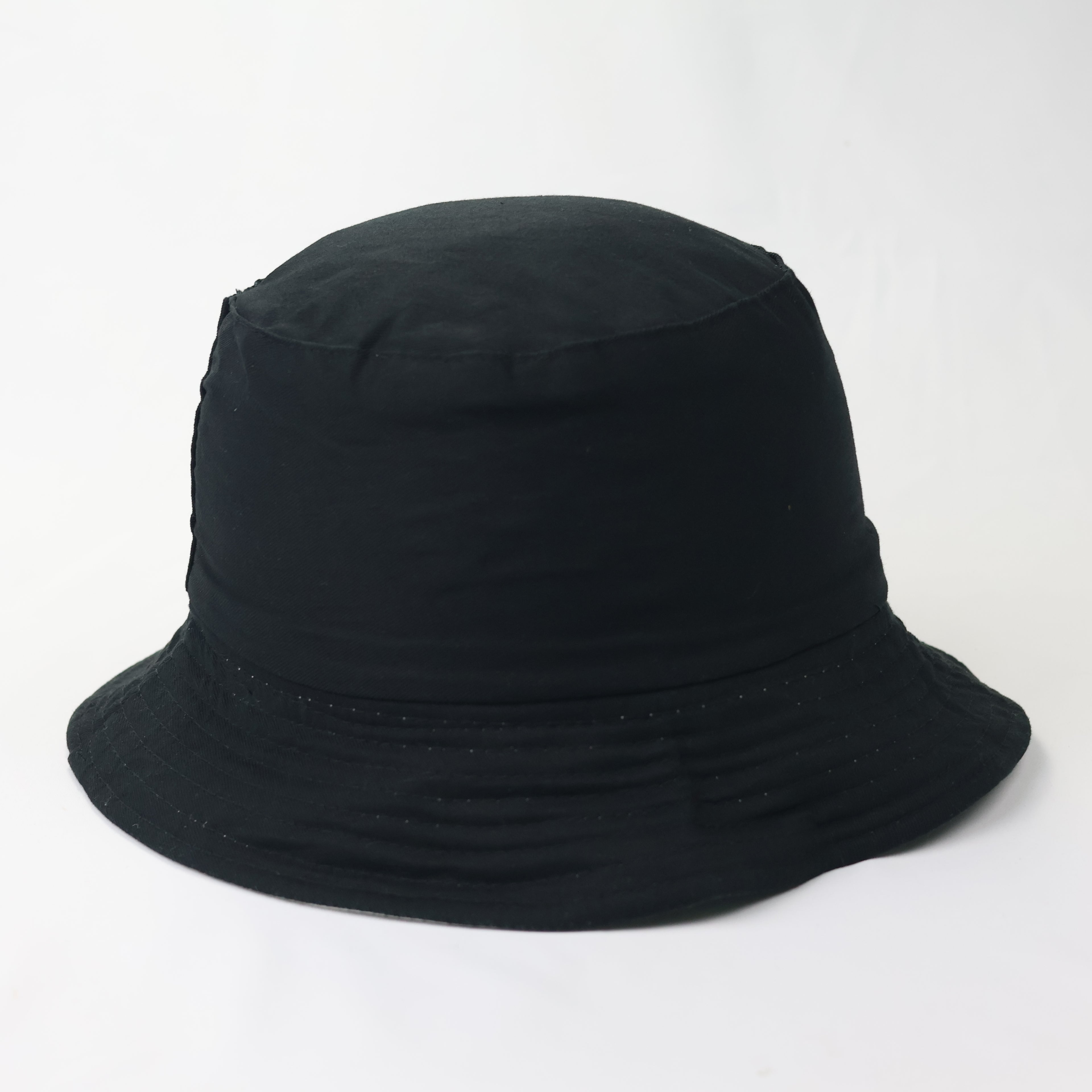 Reversible Black & White Bucket Hat - Chinese Embroidery Design