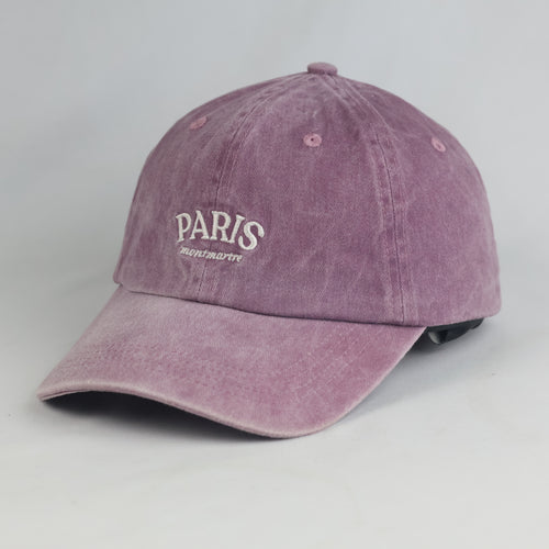 Thrifted Pull&Bear Washed Purple Embroidered Paris Cap (Size 56–58 cm) | 10885