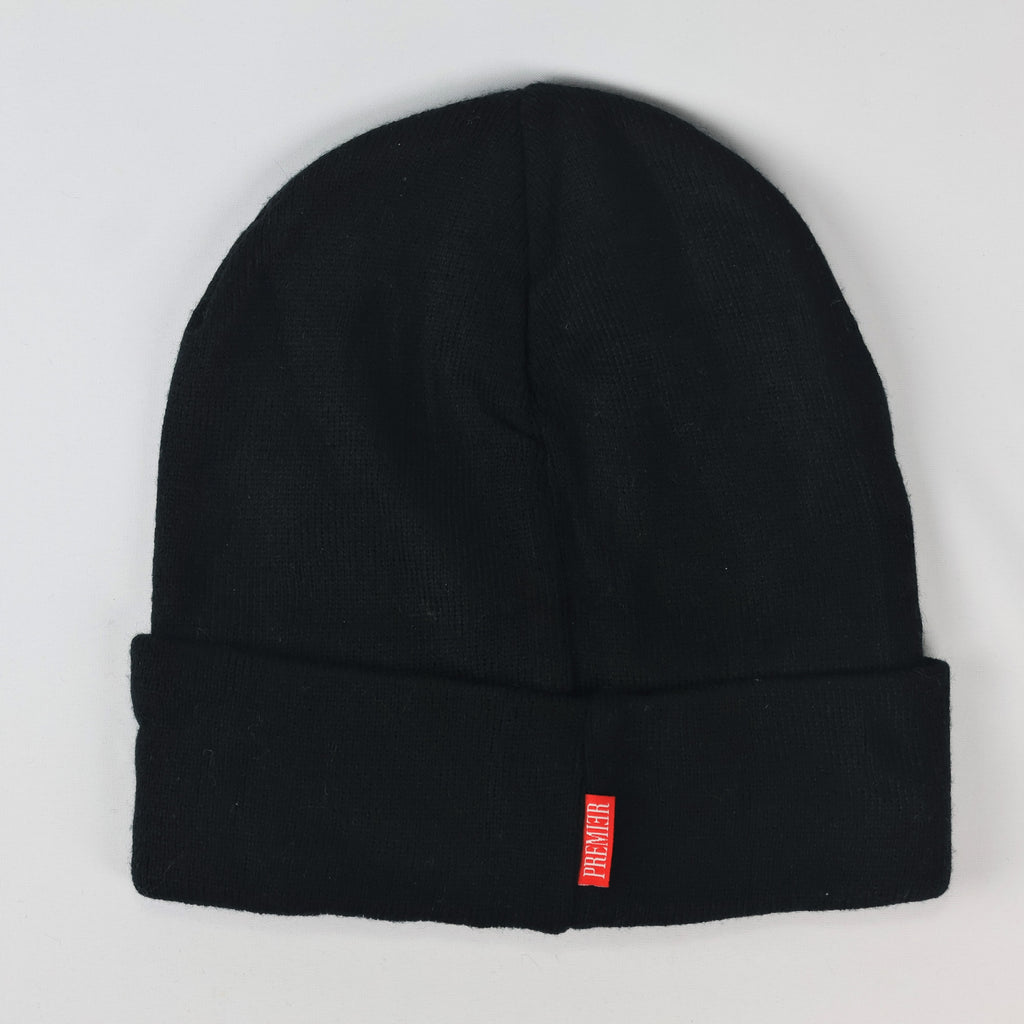 Premium Handcrafted Black Chunky Knit Thrifted Beanie - One Size Adult