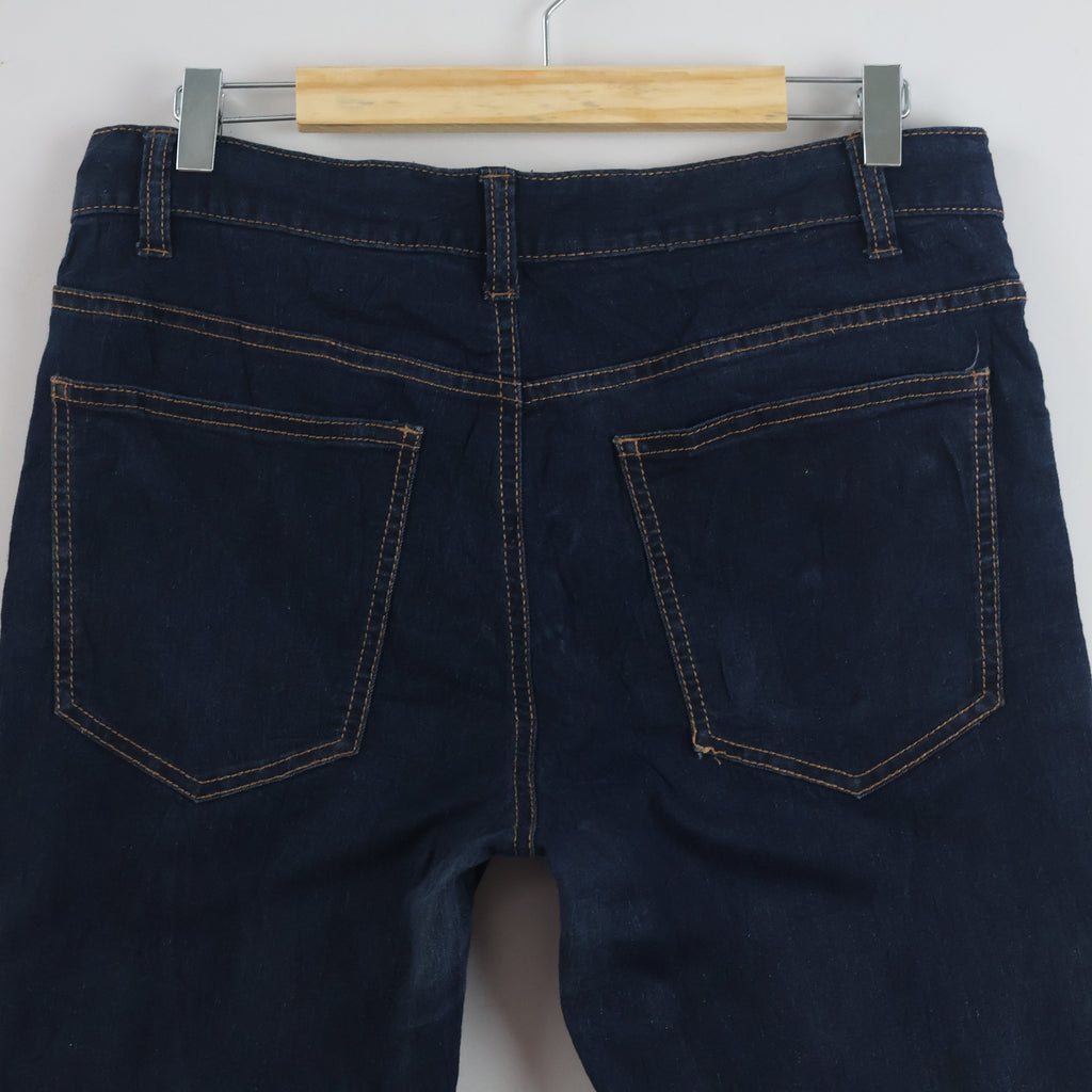 SPAO Men's Dark Blue Denim Jeans - 34-36 Inch Waist/ J1049